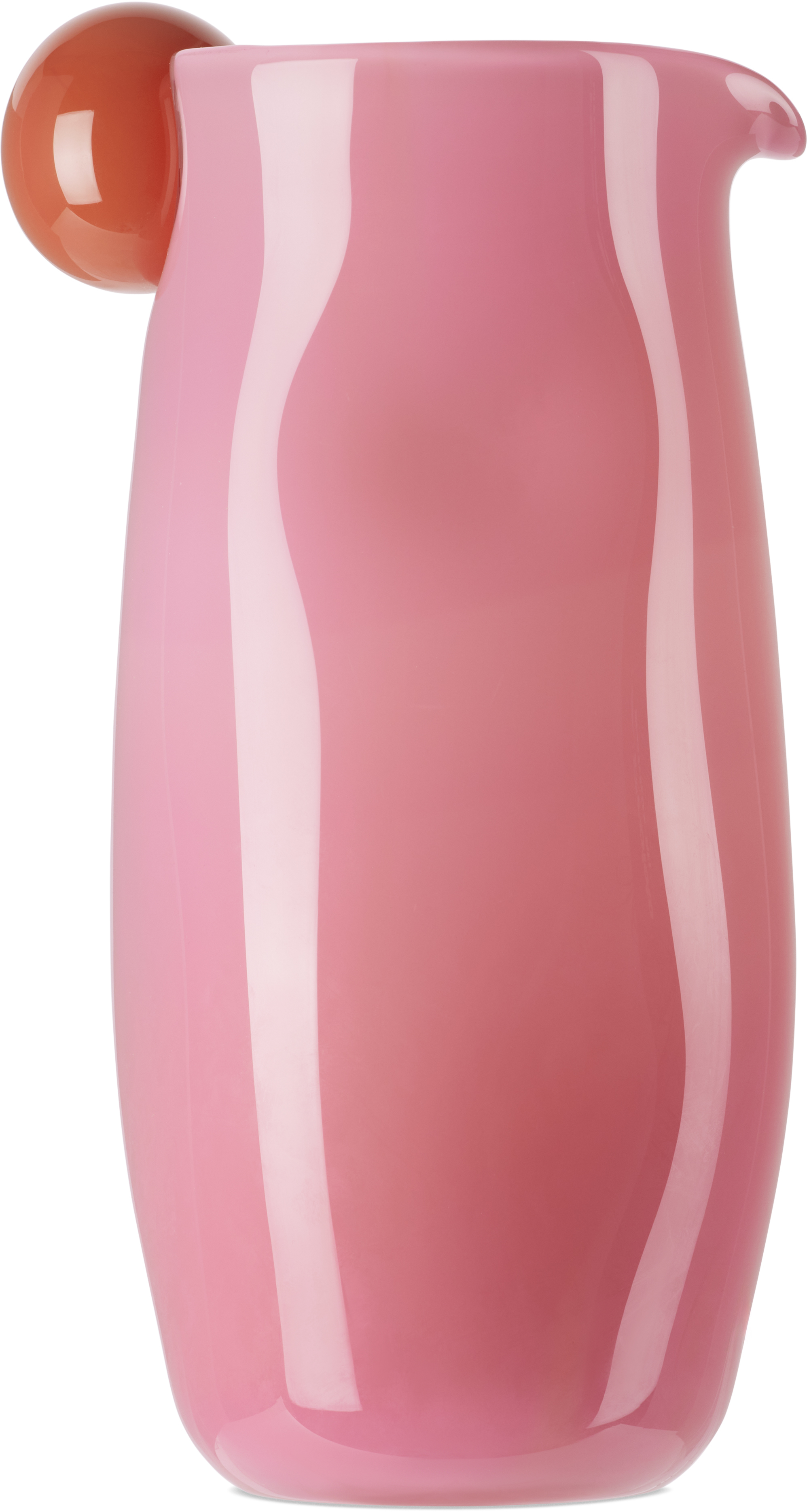 Shop Helle Mardahl Pink & Red 'the Jug With A Twist' Jug In Red Cherry & Pink