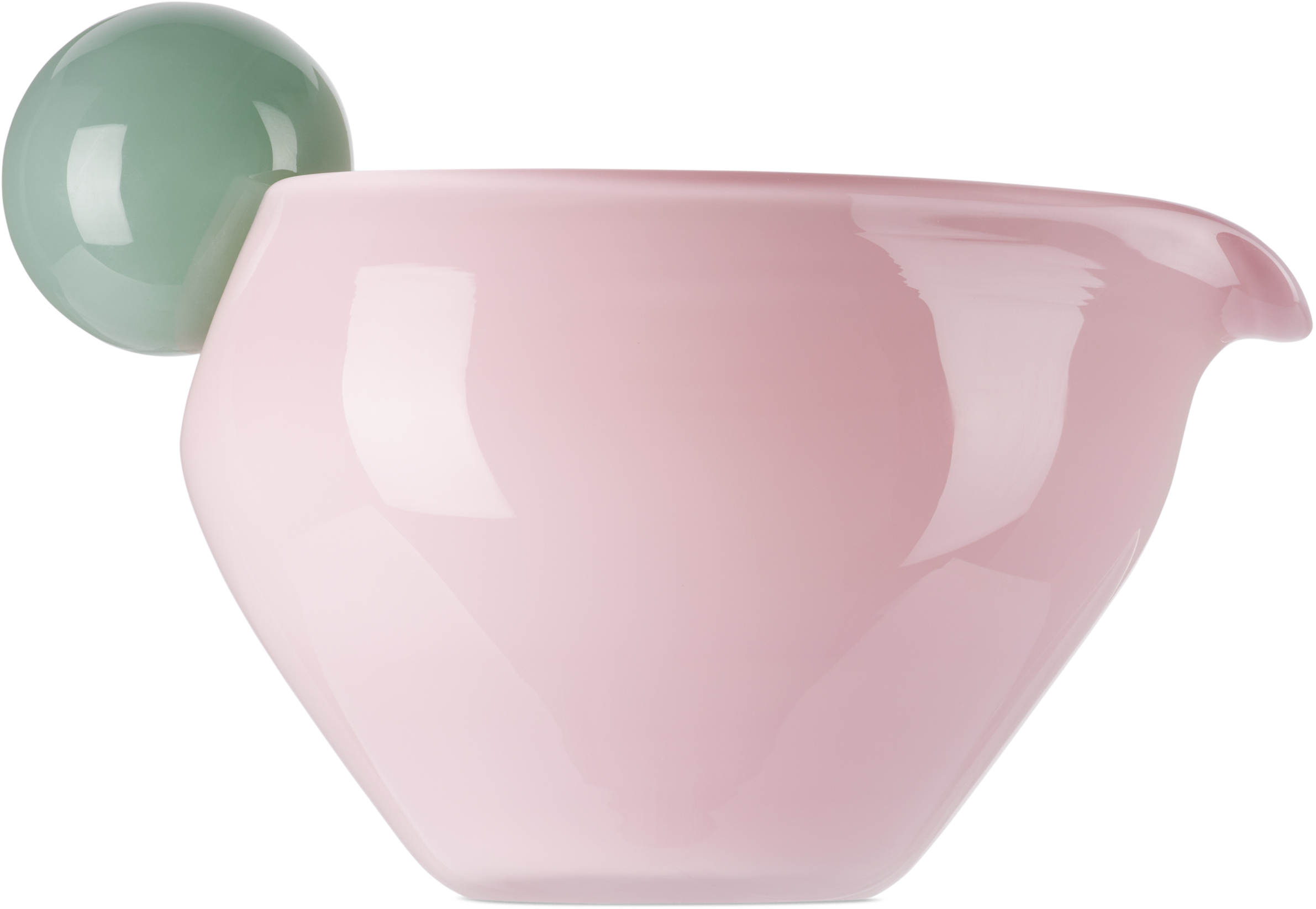 Helle Mardahl Pink & Green 'the Jug Mini' Creamer In Mint & Milky Rose