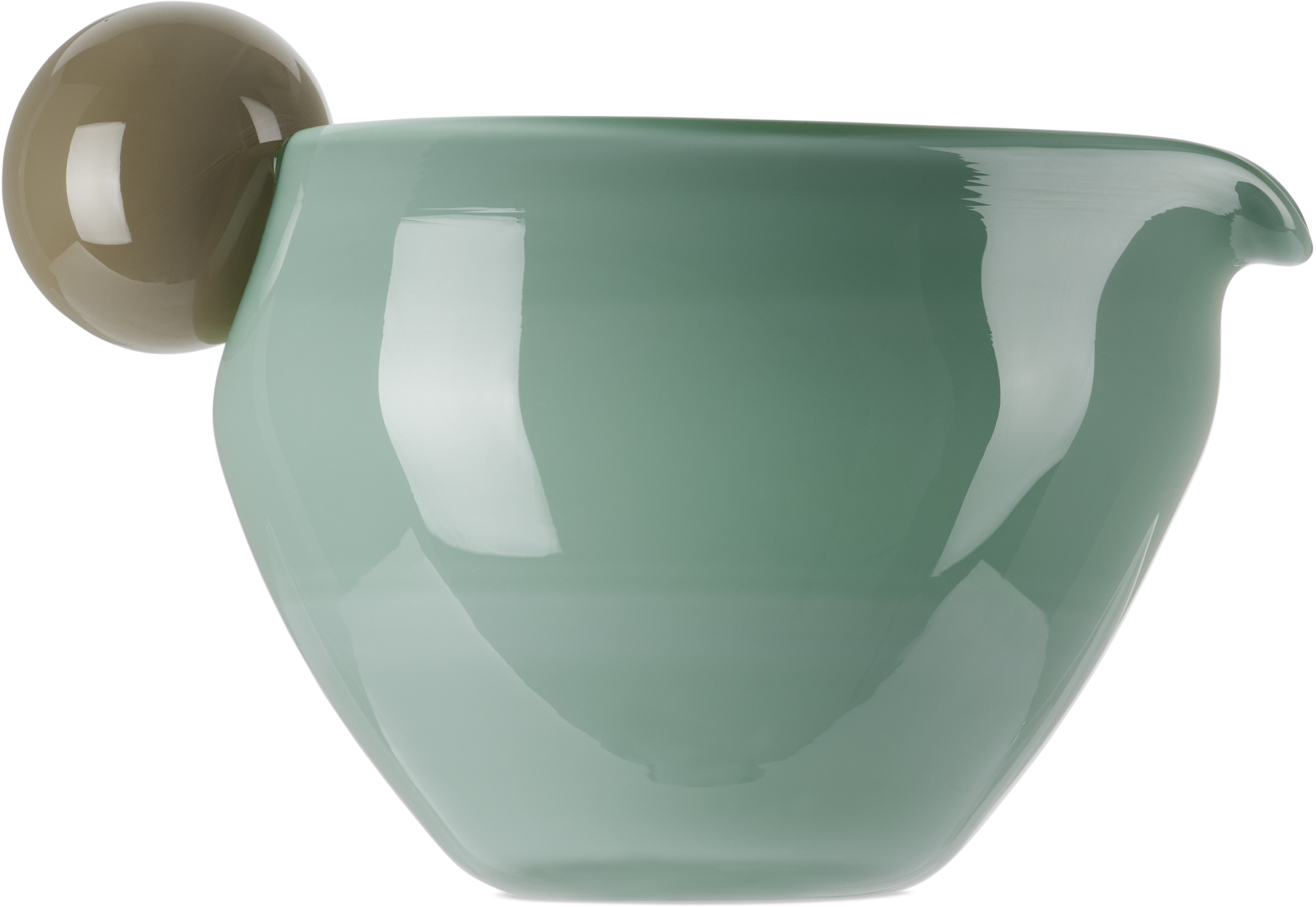 Helle Mardahl Green & Brown 'the Jug Mini' Creamer In Chocolate & Mint