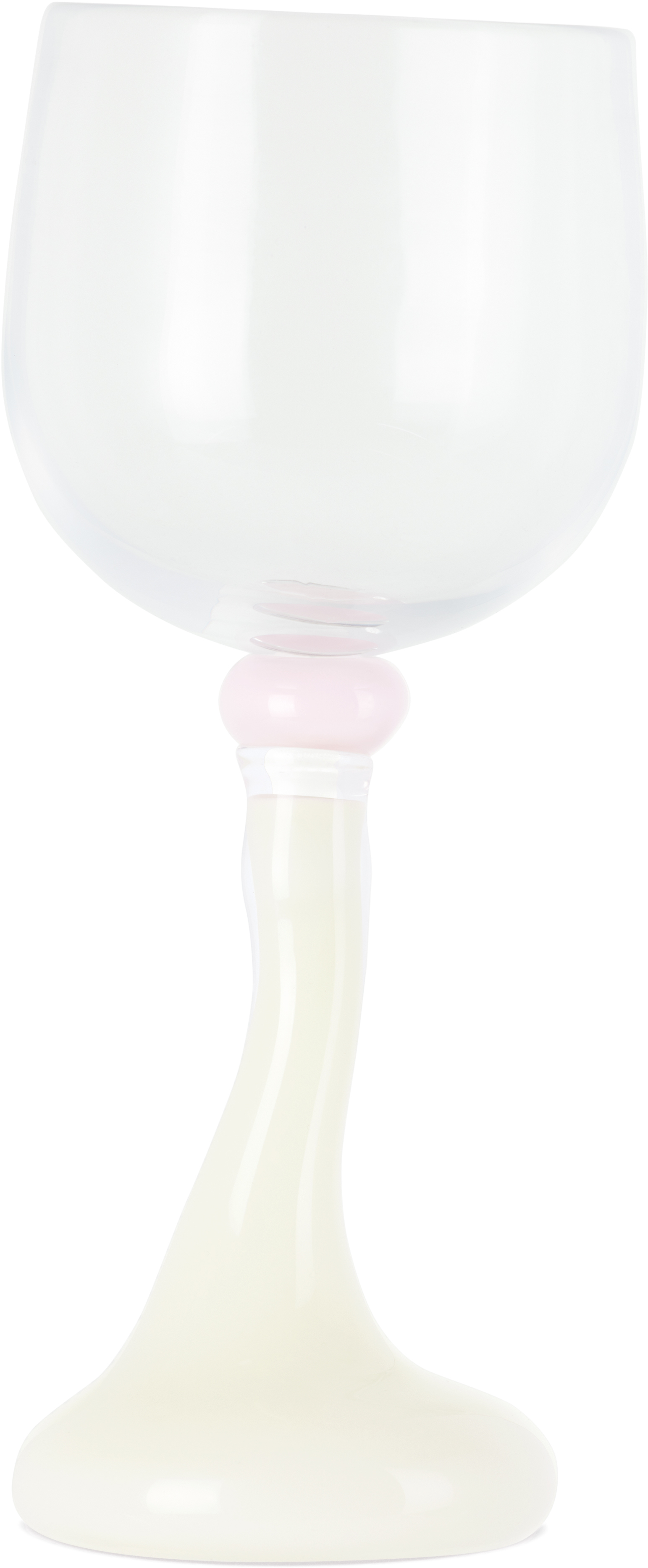 Helle Mardahl Off-white & Pink Bon Bon 'the Goblet Mega' Red Wine Glass