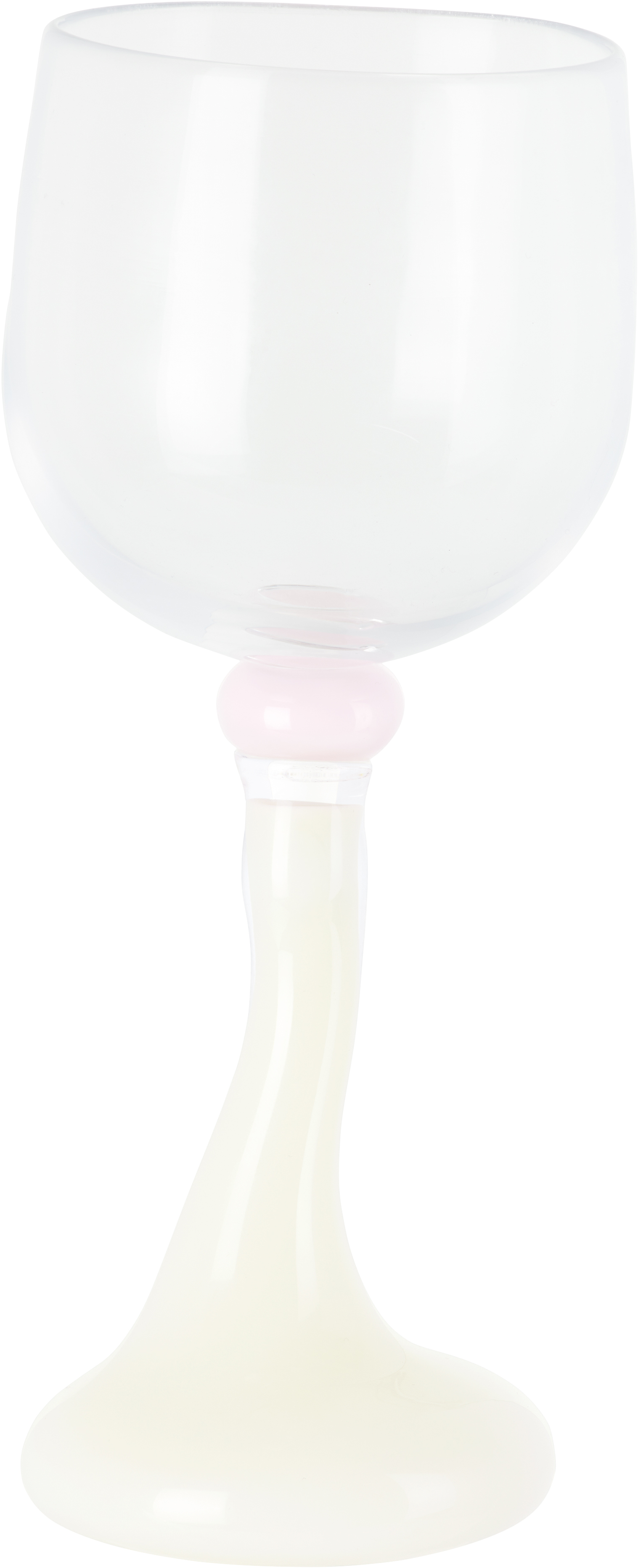 Helle Mardahl Off-white & Pink Bon Bon 'the Goblet Mega' Red Wine Glass In Clear Punch & Milky