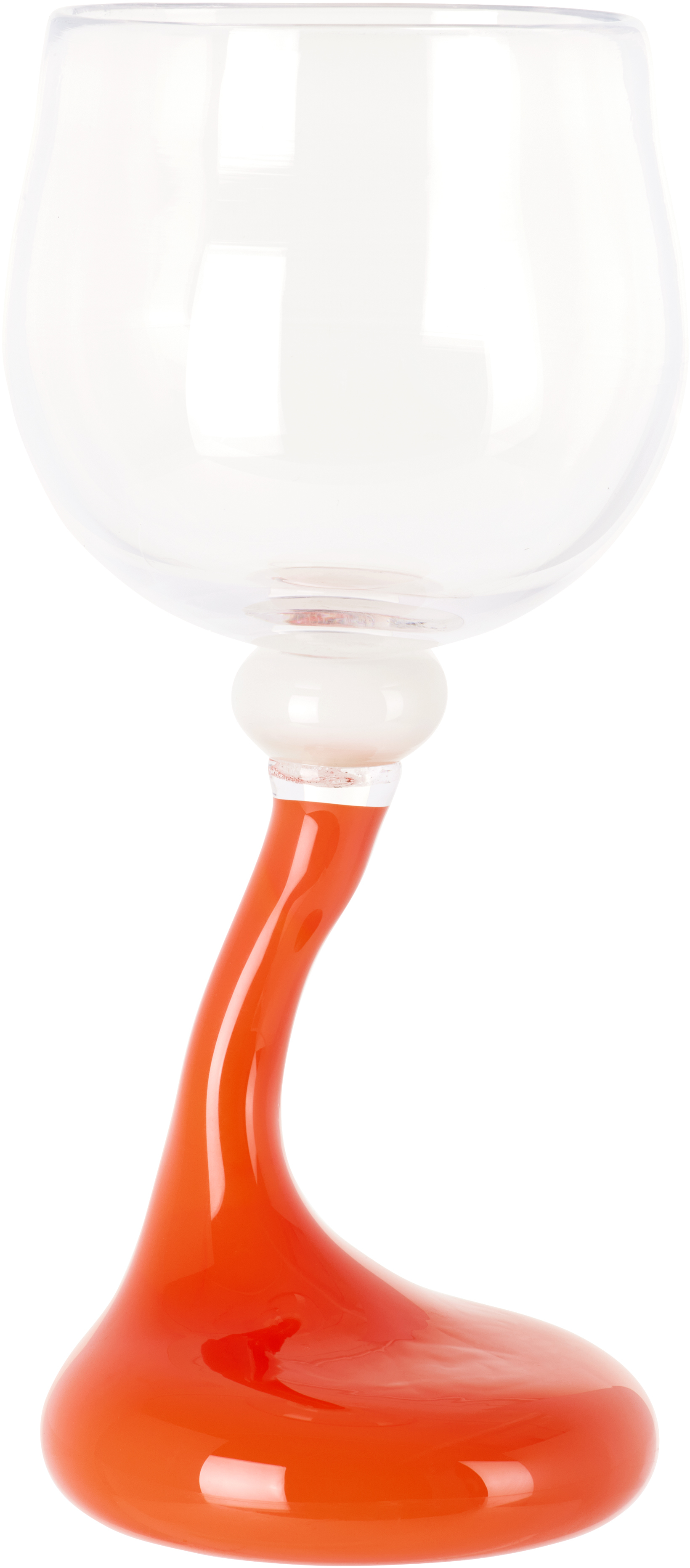 Helle Mardahl Orange & Off-white Bon Bon 'the Goblet Mega' White Wine Glass In Clear Punch & Coconu