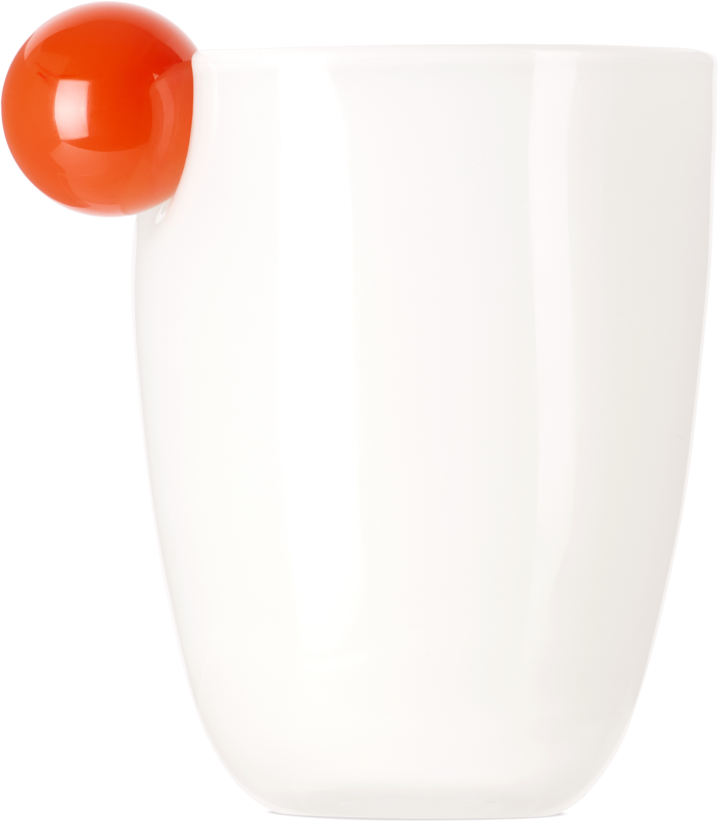 Helle Mardahl Off-white & Orange Bon Bon 'the Glass With A Twist' Water Glass