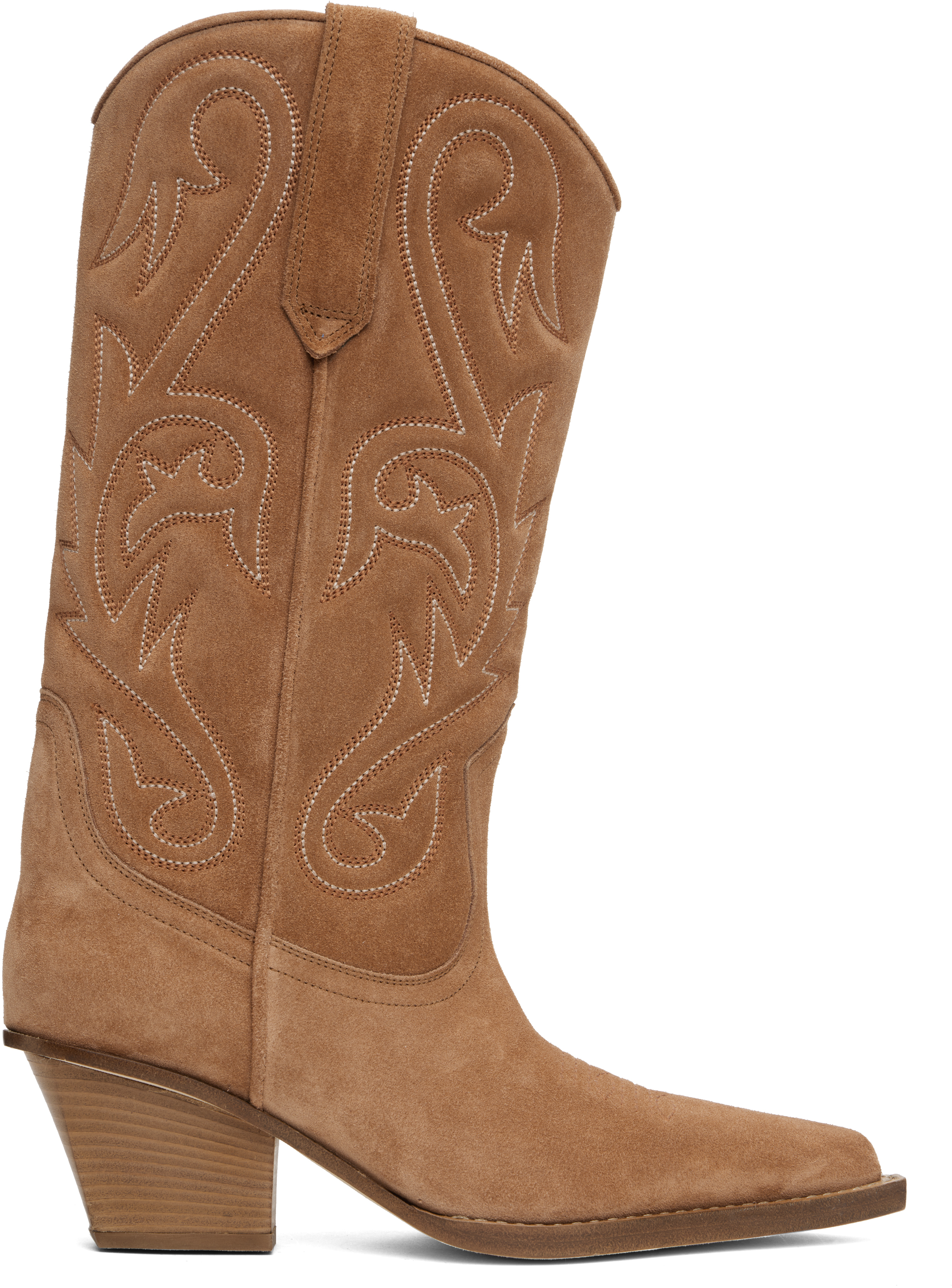 Tan Jacinta Embroidered 60 Boots