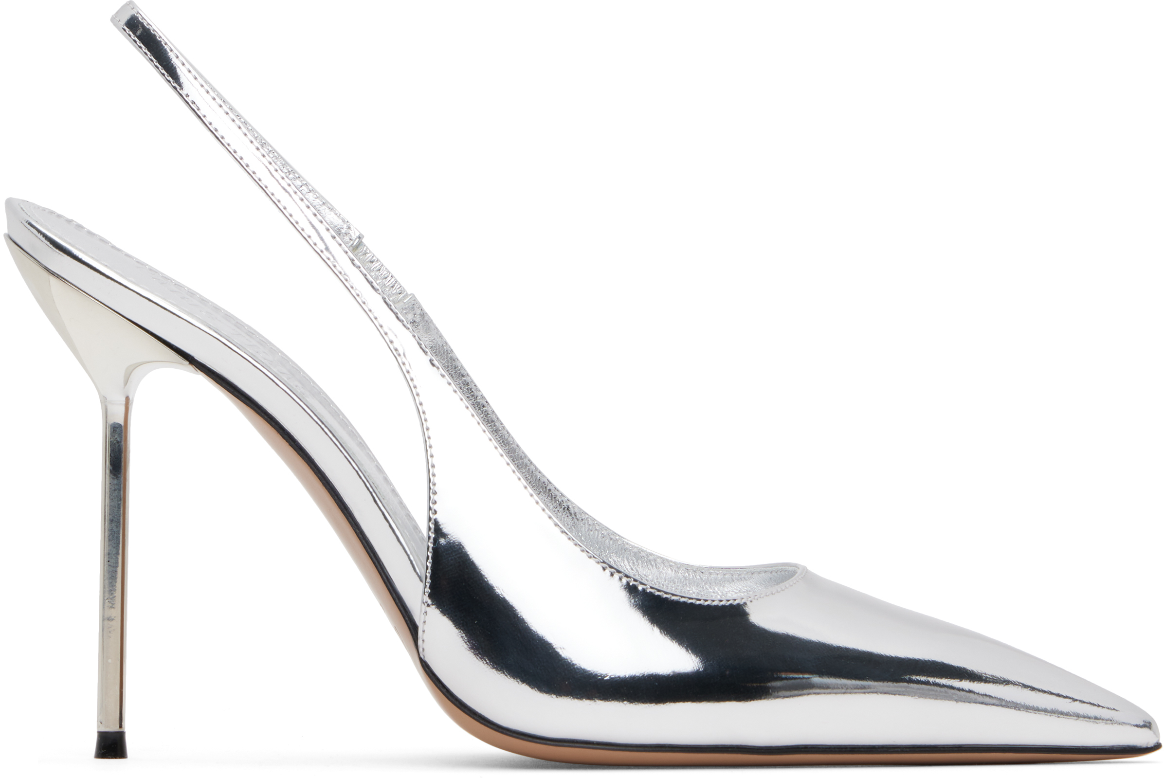 Paris Texas Lidia 115mm Metallic-effect Leather Pumps In Silver