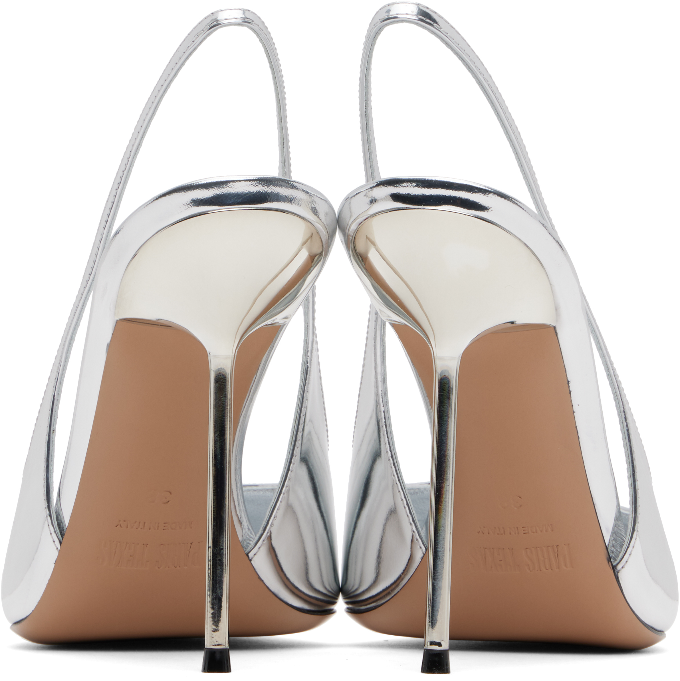 Paris Texas Lidia 115mm Metallic-effect Leather Pumps In Silver