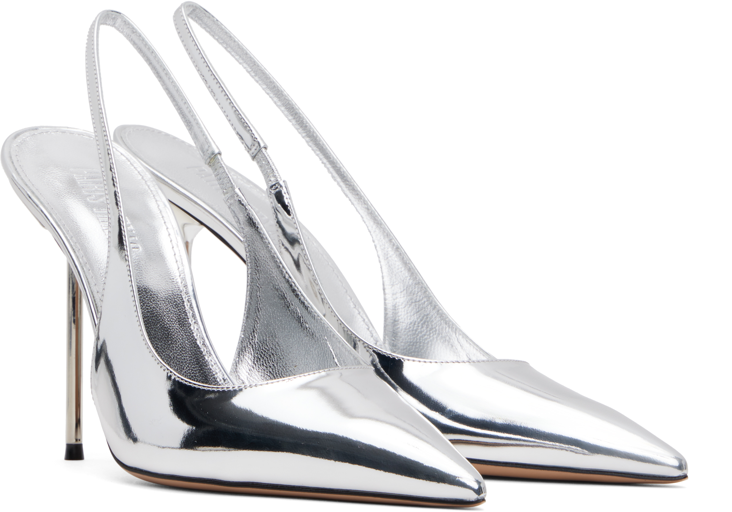 Paris Texas Lidia 115mm Metallic-effect Leather Pumps In Silver
