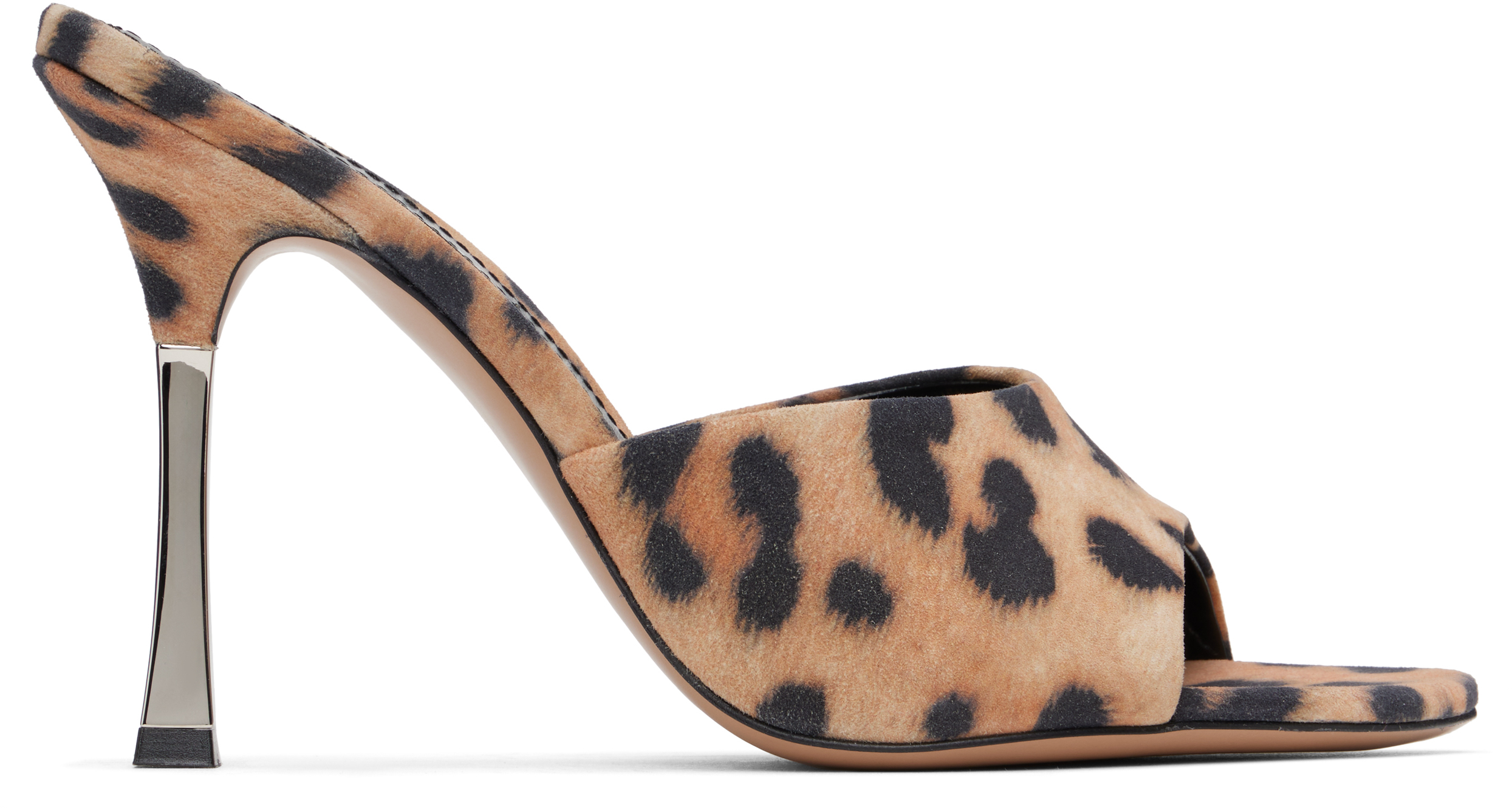 PARIS TEXAS Lorena suede sandals with animal print レザー Black & Tan Lorena 100 Heeled Sandals by Paris Texas on Sale