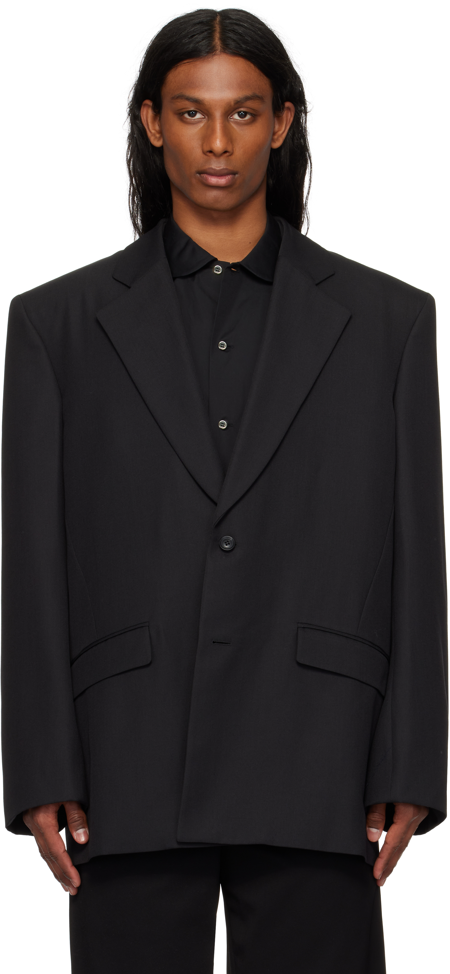 Lgn Louis Gabriel Nouchi Black Single-breasted Oversized Blazer