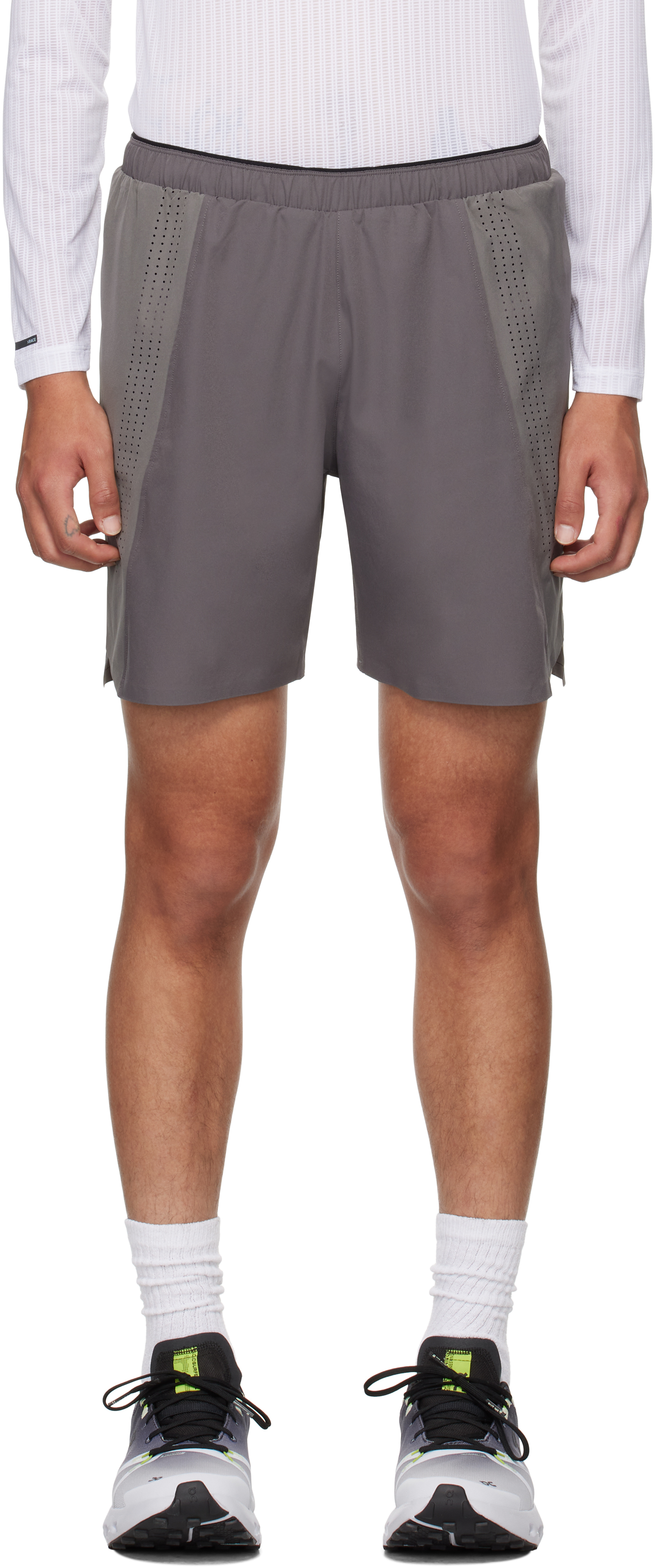 Gray Long Run Shorts