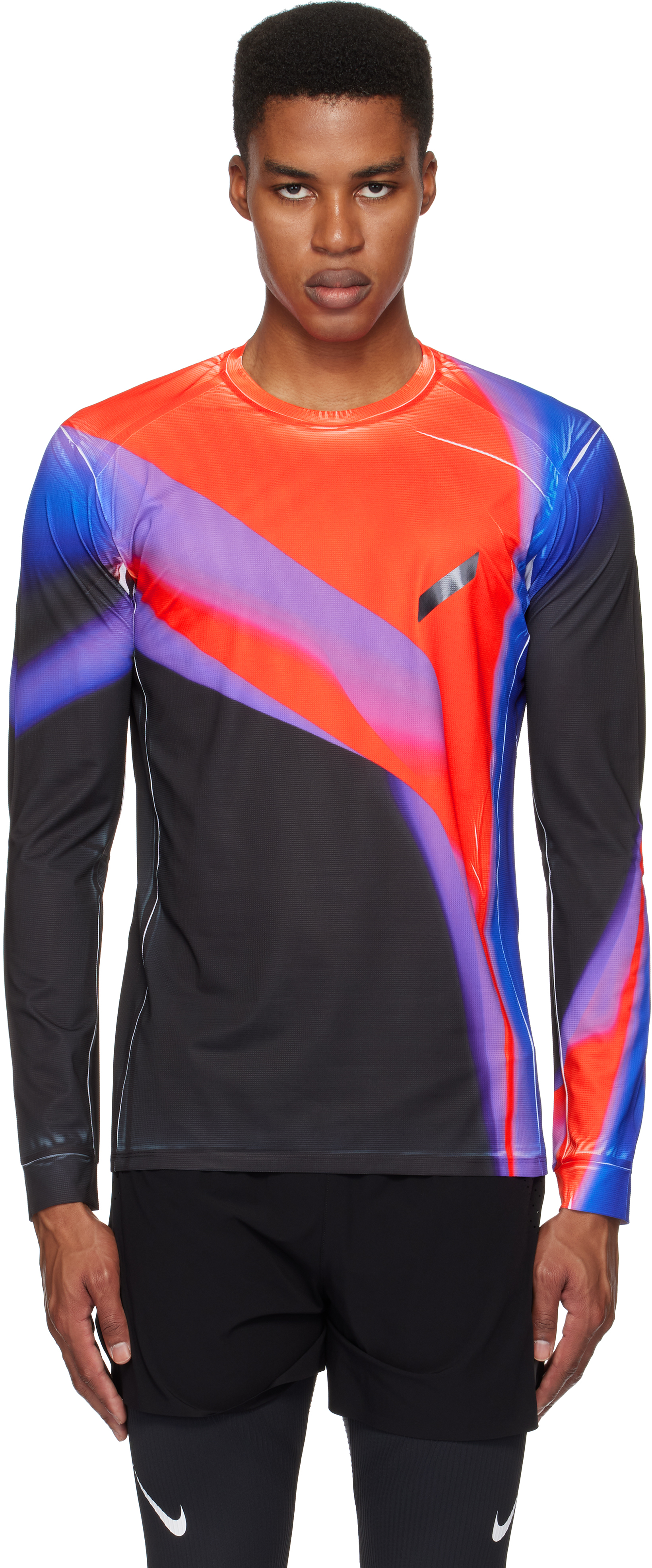 口コミ・レビュー評価が高いおすすめ人気商品の通販 Black & Red Long Sleeve Printed Tech T-shirt by Soar Running ウォーキング・ランニングウェア