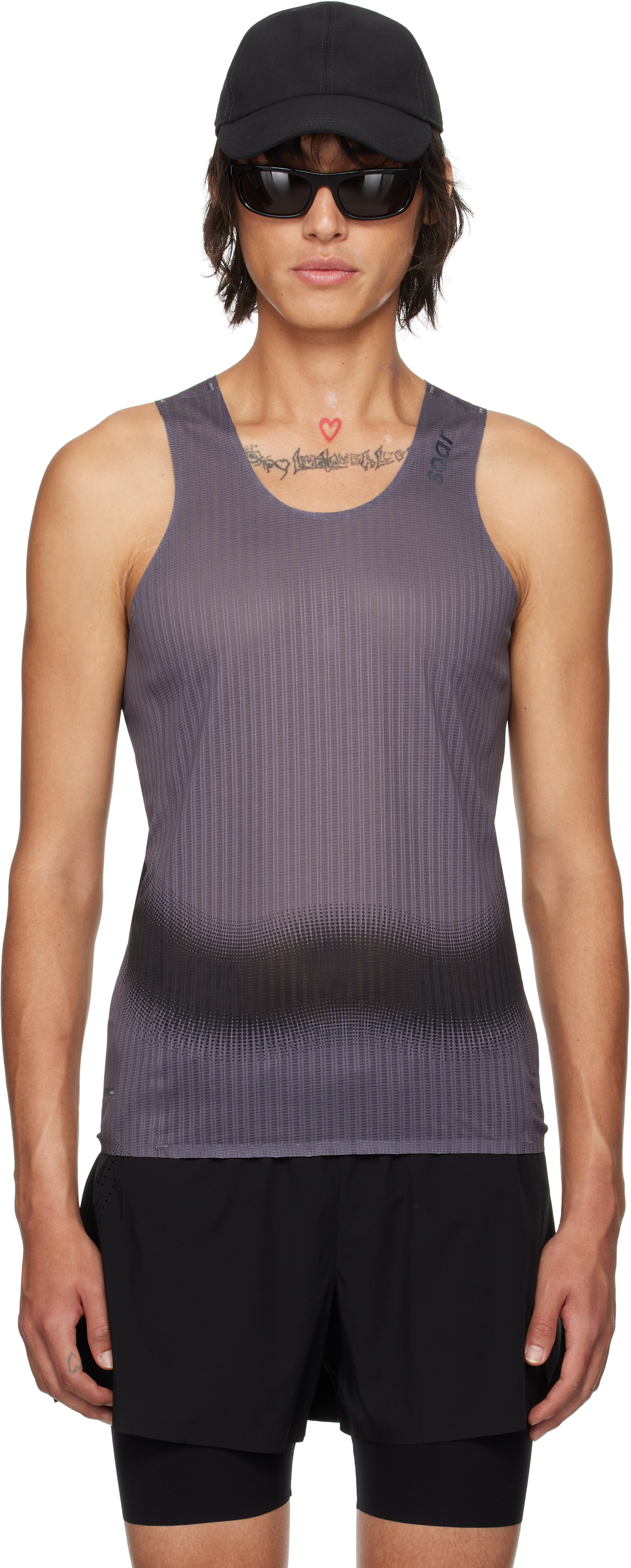 Gray Race Tank Top