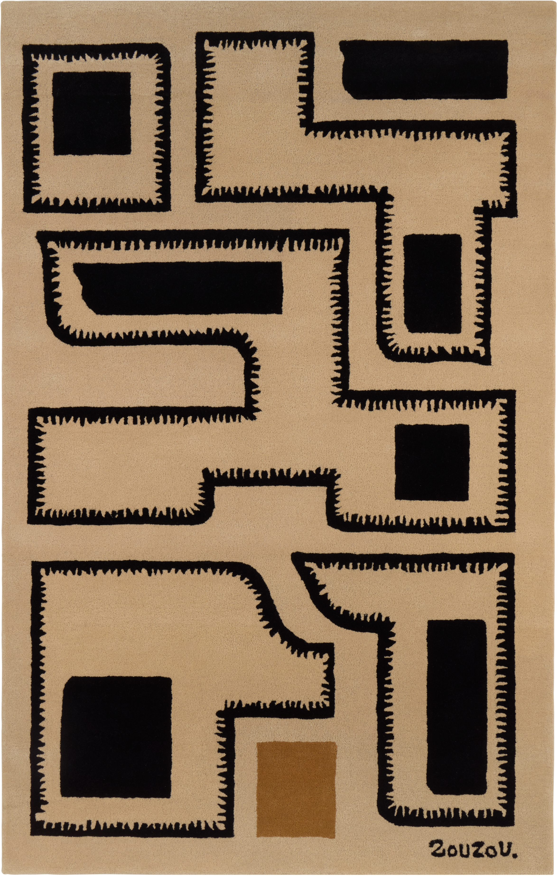 Zouzou Rugs Beige Country Maze Rug In Multi