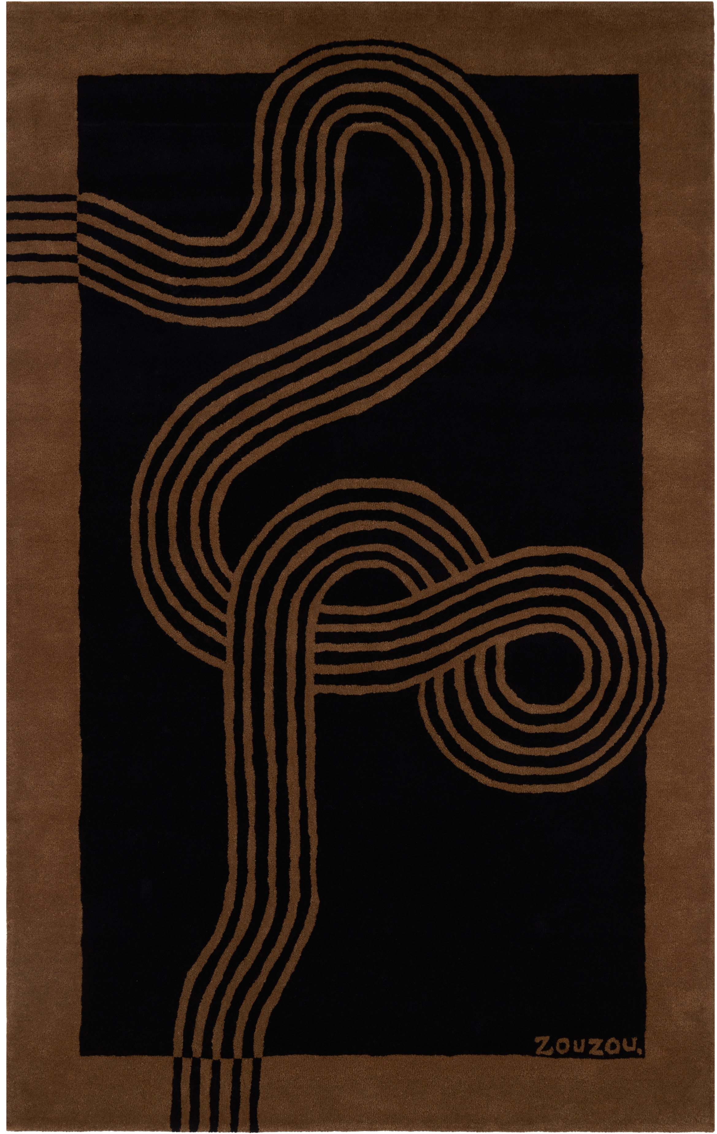 Zouzou Rugs Ssense Exclusive Black & Brown Rug In Multi
