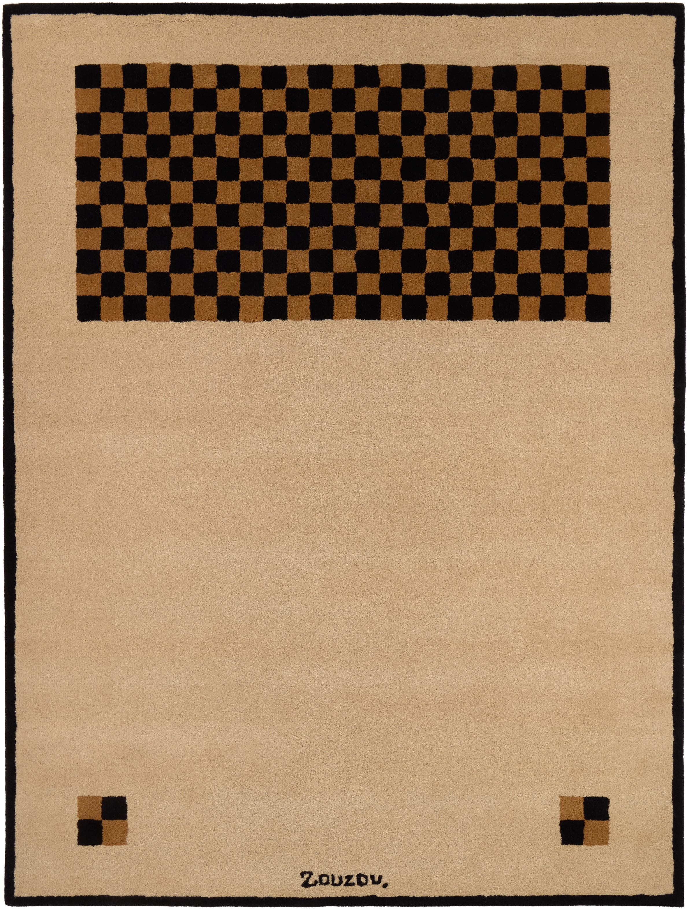 Zouzou Rugs Beige Farmers' Block Rug In Multi