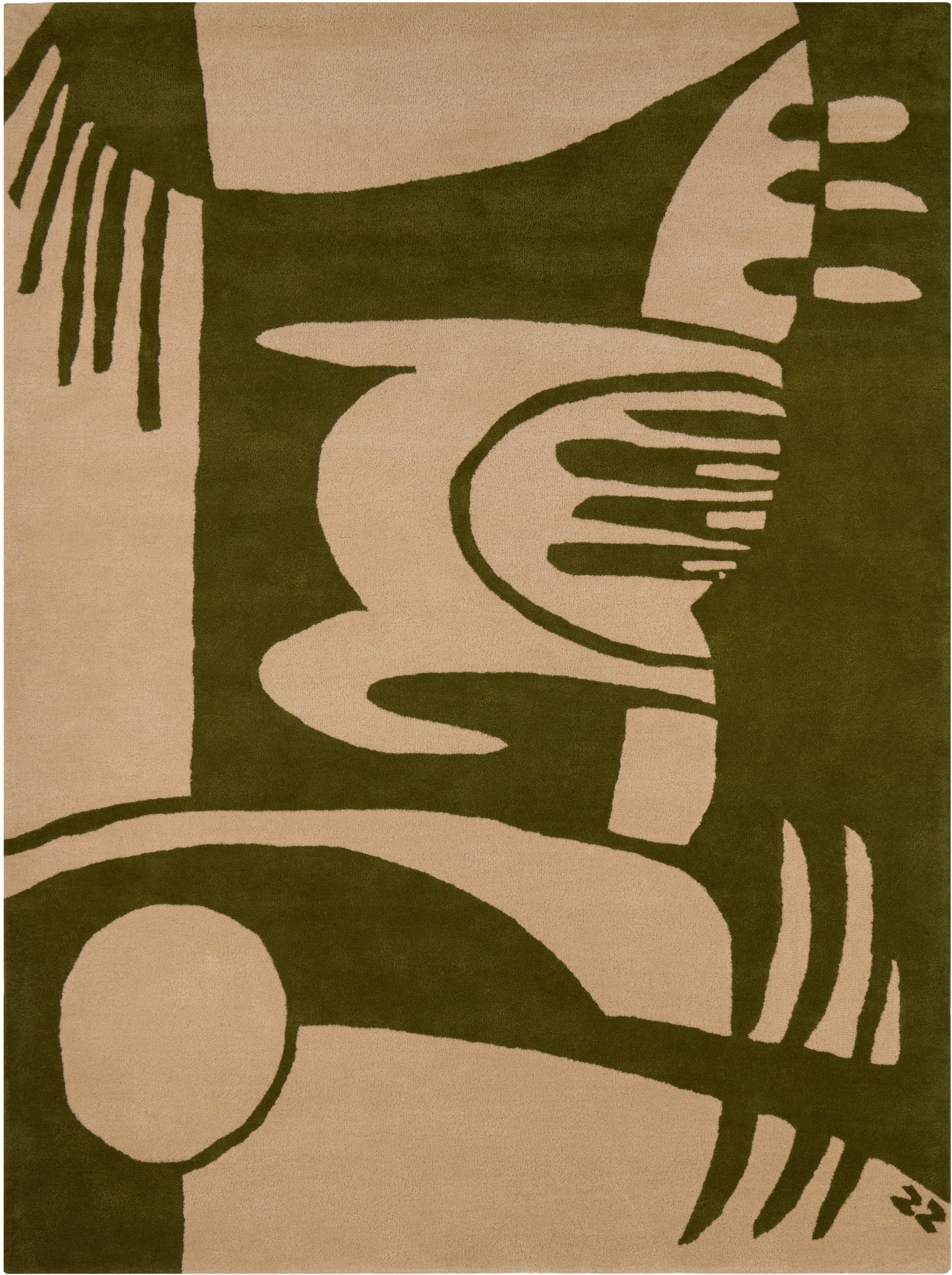 Zouzou Rugs Khaki & Beige Zouzou's Painting Rug