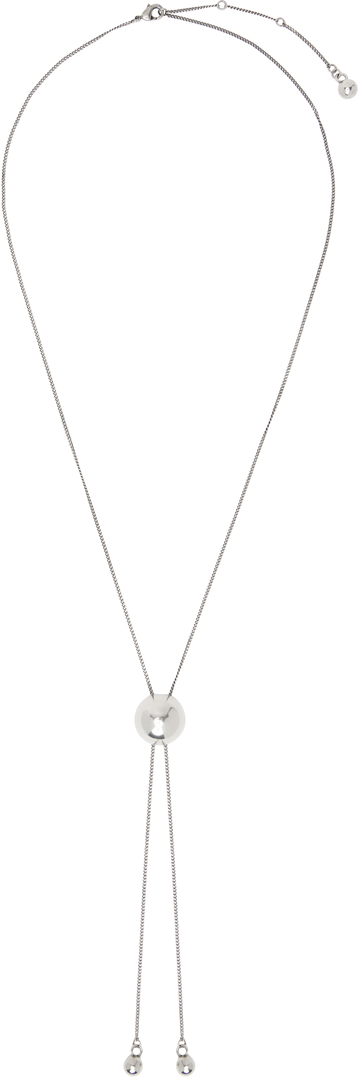 Silver Rattle Bolo Tie Necklace