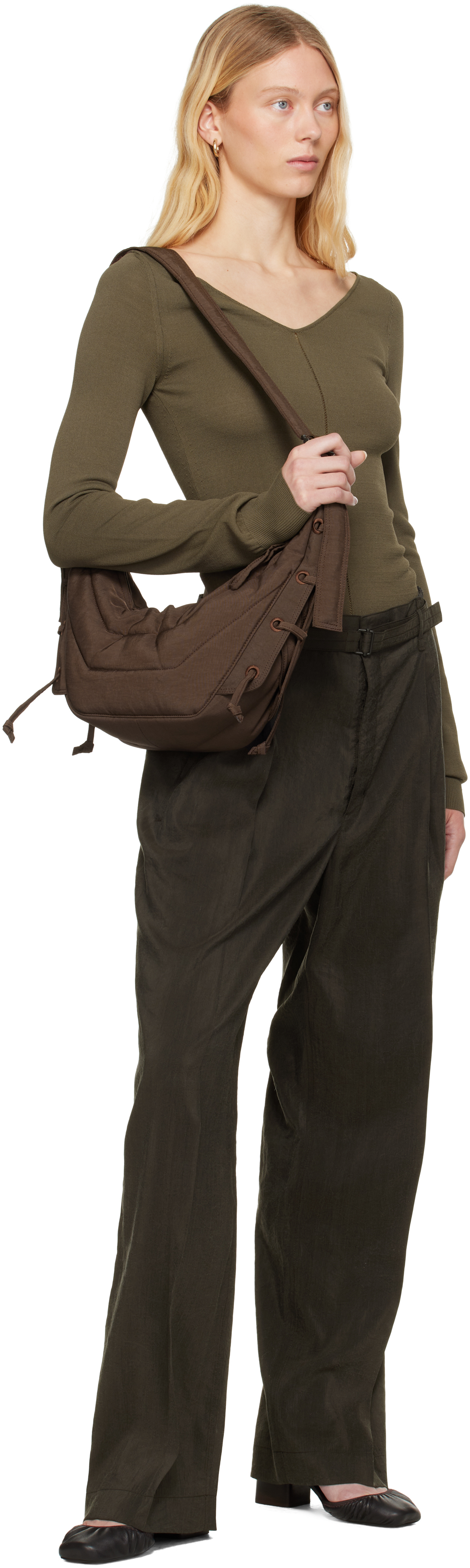 Lemaire Brown Small Soft Game Bag In Br520 Shiitake