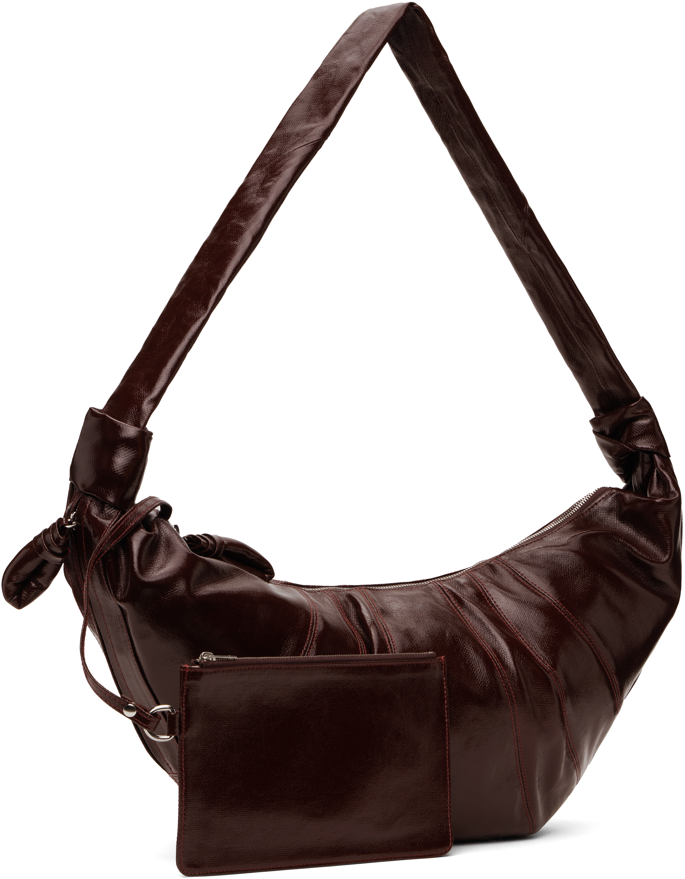 Shop Lemaire Brown Large Croissant Bag In Br401 Chocolate Fond