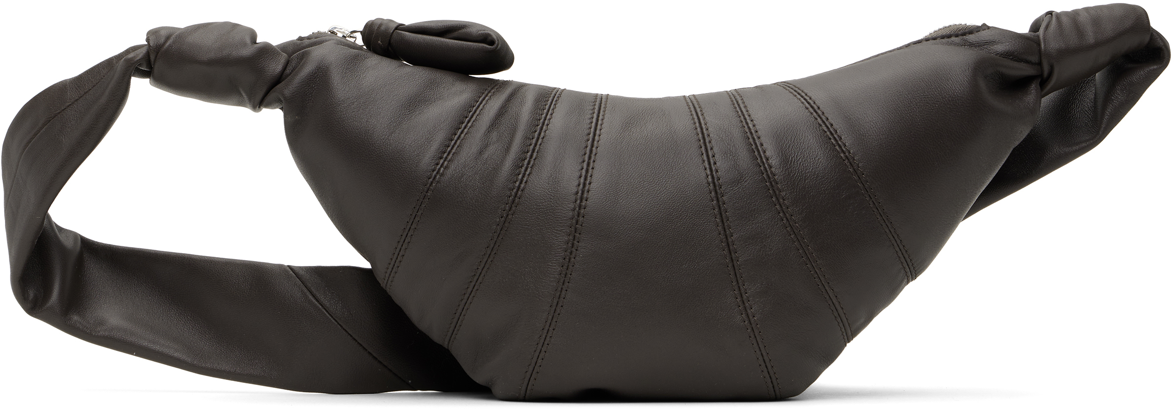Lemaire Taupe Small Croissant Bag In Gr102 Mink