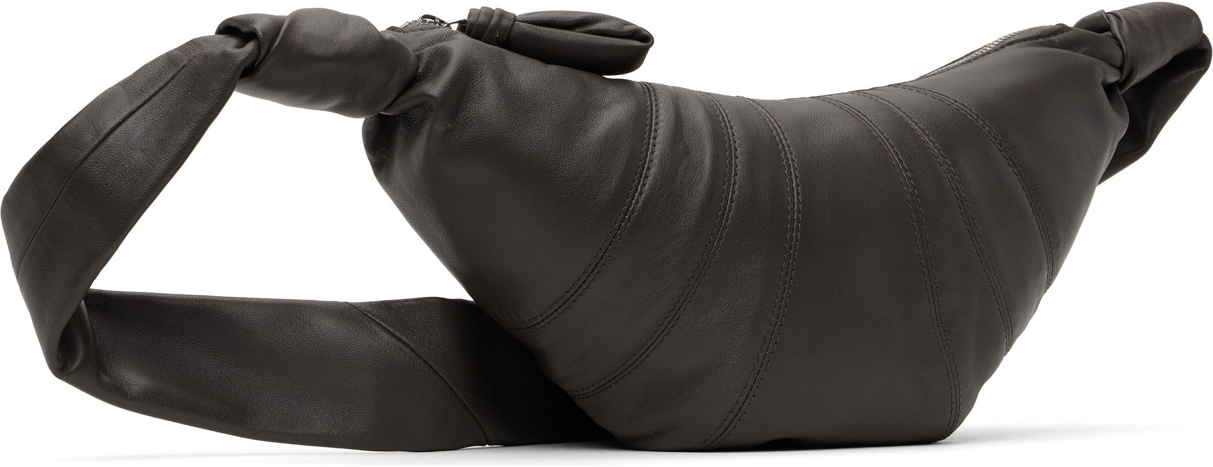 Lemaire Taupe Small Croissant Bag In Gr102 Mink