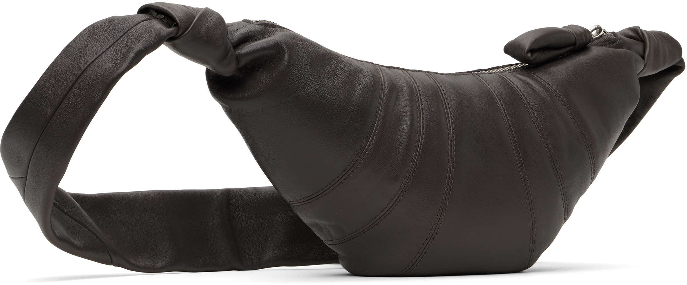 Lemaire Taupe Small Croissant Bag In Gr102 Mink
