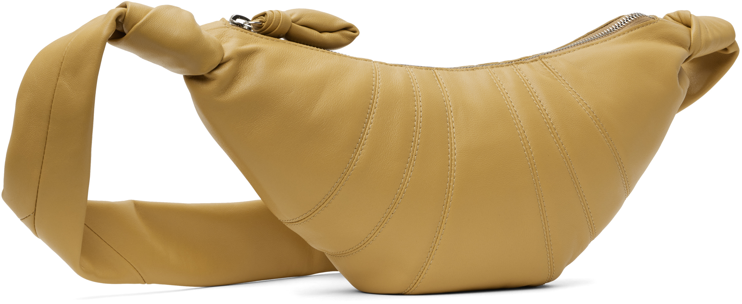 Lemaire Yellow Small Croissant Bag In Bg245 Ginger