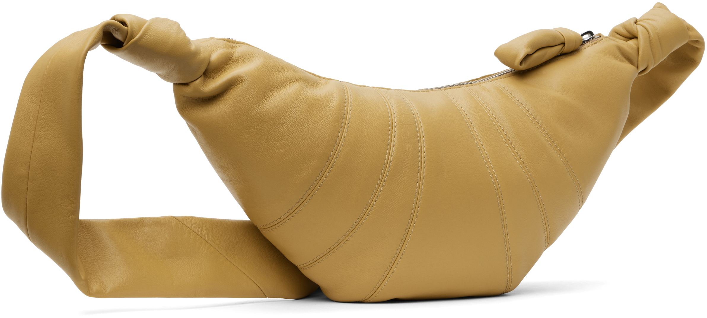 Lemaire Yellow Small Croissant Bag In Bg245 Ginger