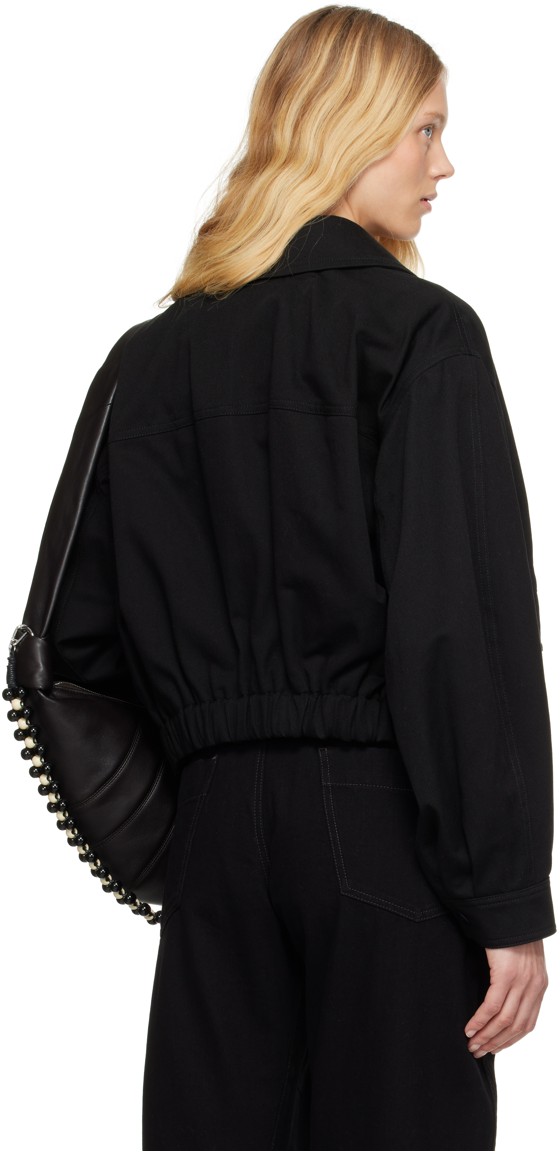 Lemaire Black Short Bomber Jacket In Bk999 Black