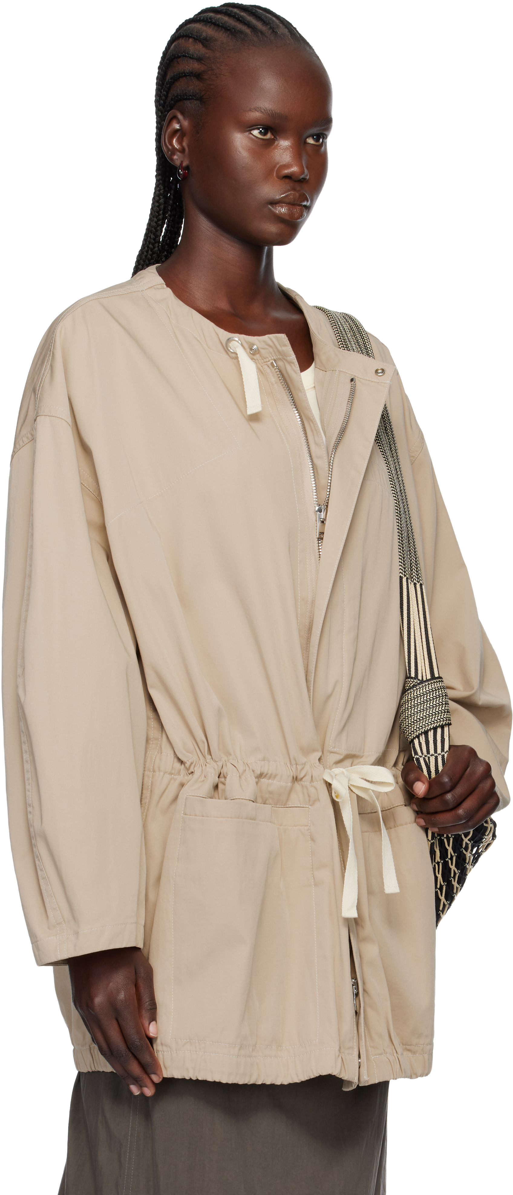 Lemaire Beige Zipped Parka In Neutral