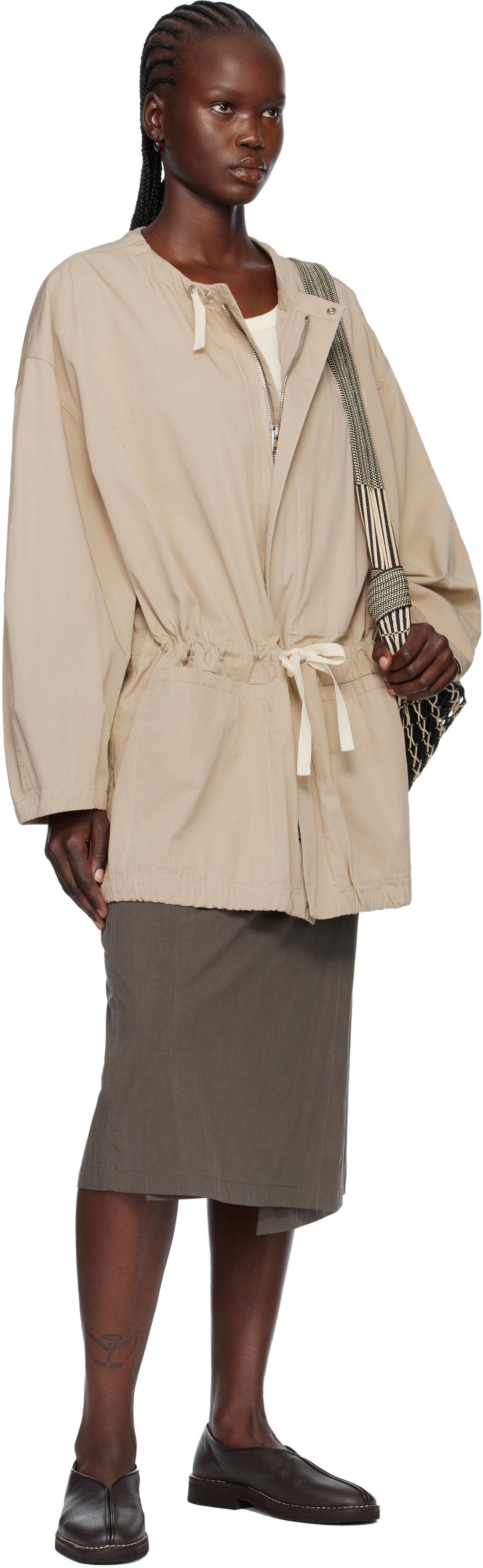 Lemaire Beige Zipped Parka In Neutral