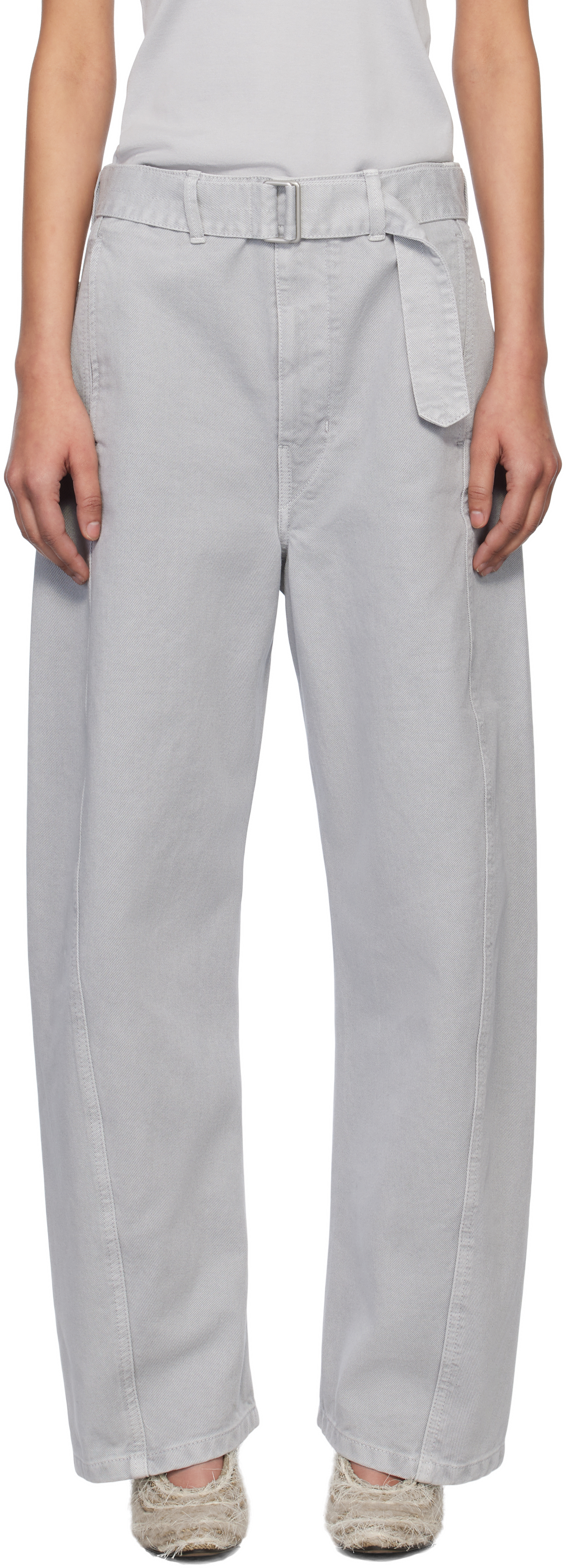 Blue Twisted Belted Jeans