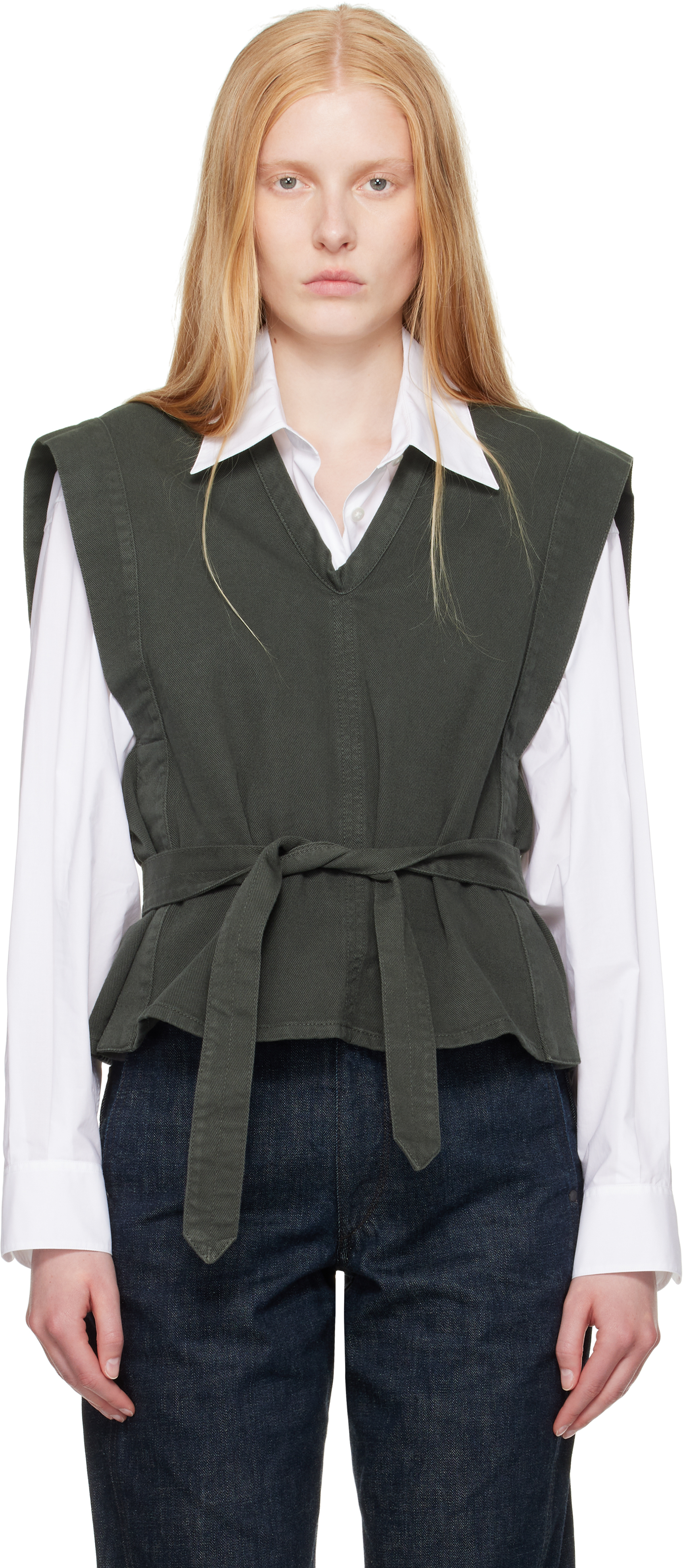 Black Chasuble Denim Top
