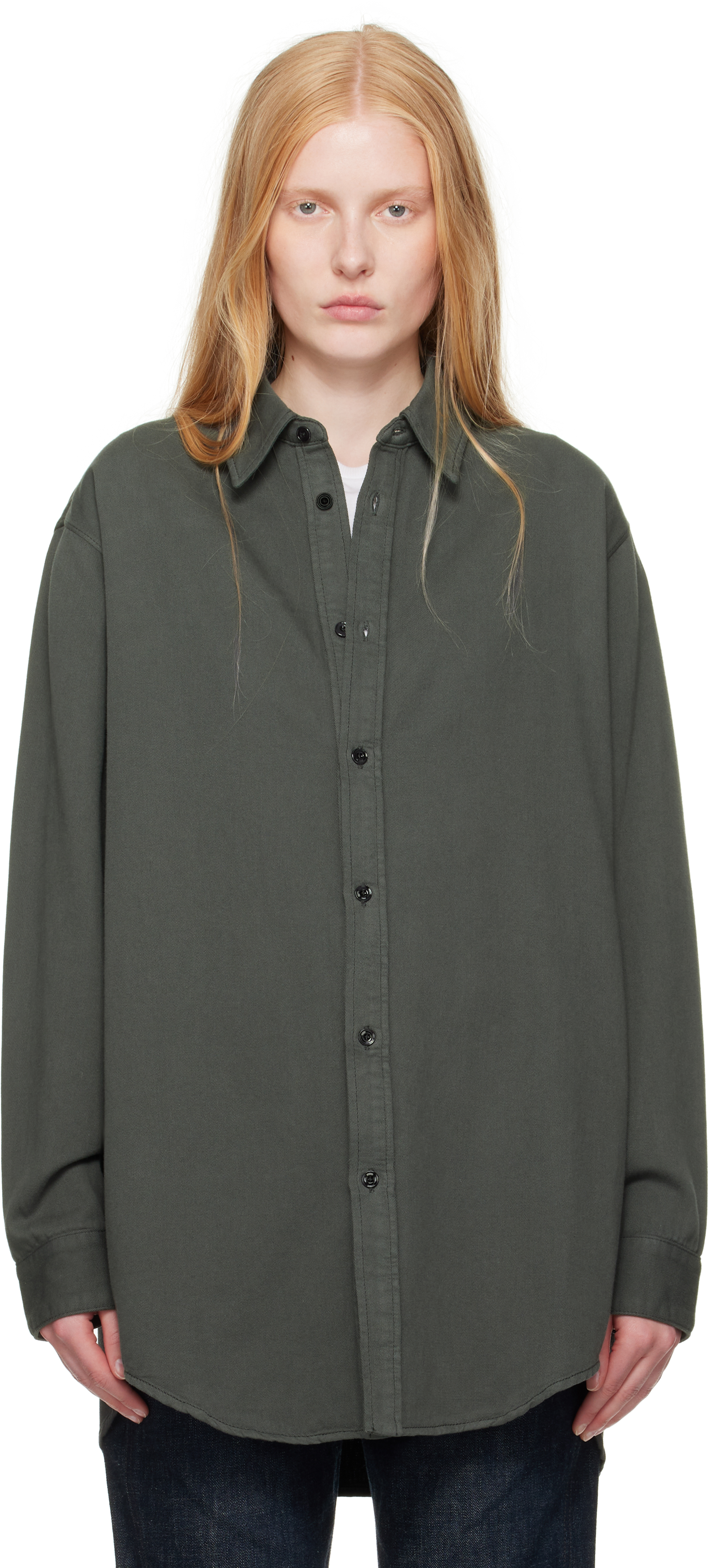 Black Relaxed Denim Shirt