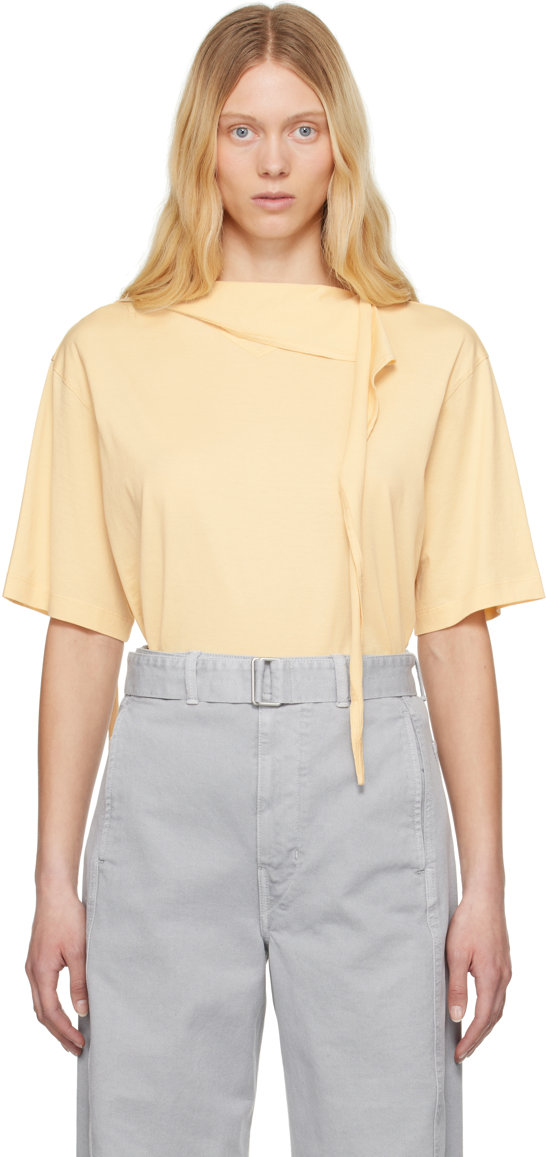 【関税込み】LEMAIRE イエロー Foulard Tシャツ Yellow Foulard T-shirt by LEMAIRE on Sale