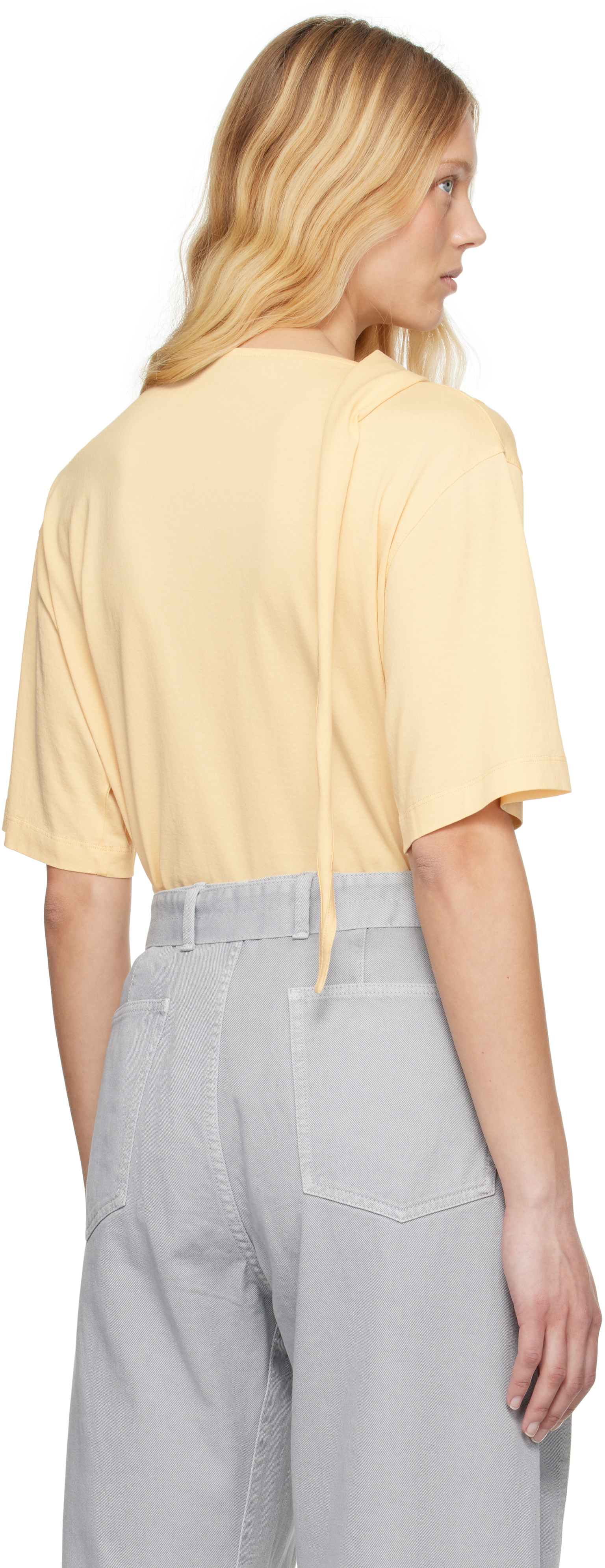 Lemaire Yellow Foulard T-shirt In Ye504 Ice Apricot
