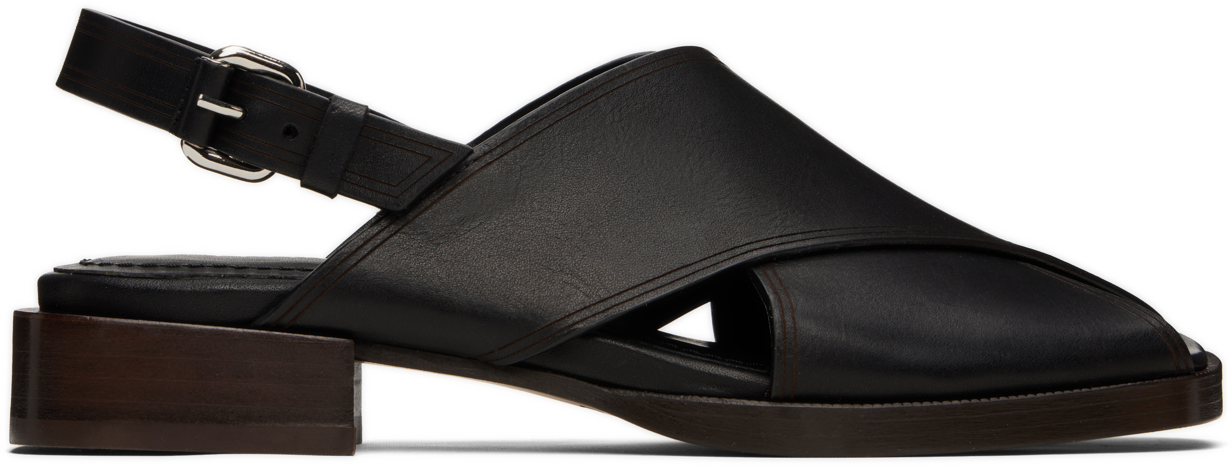 Black Cross Flat Sandals