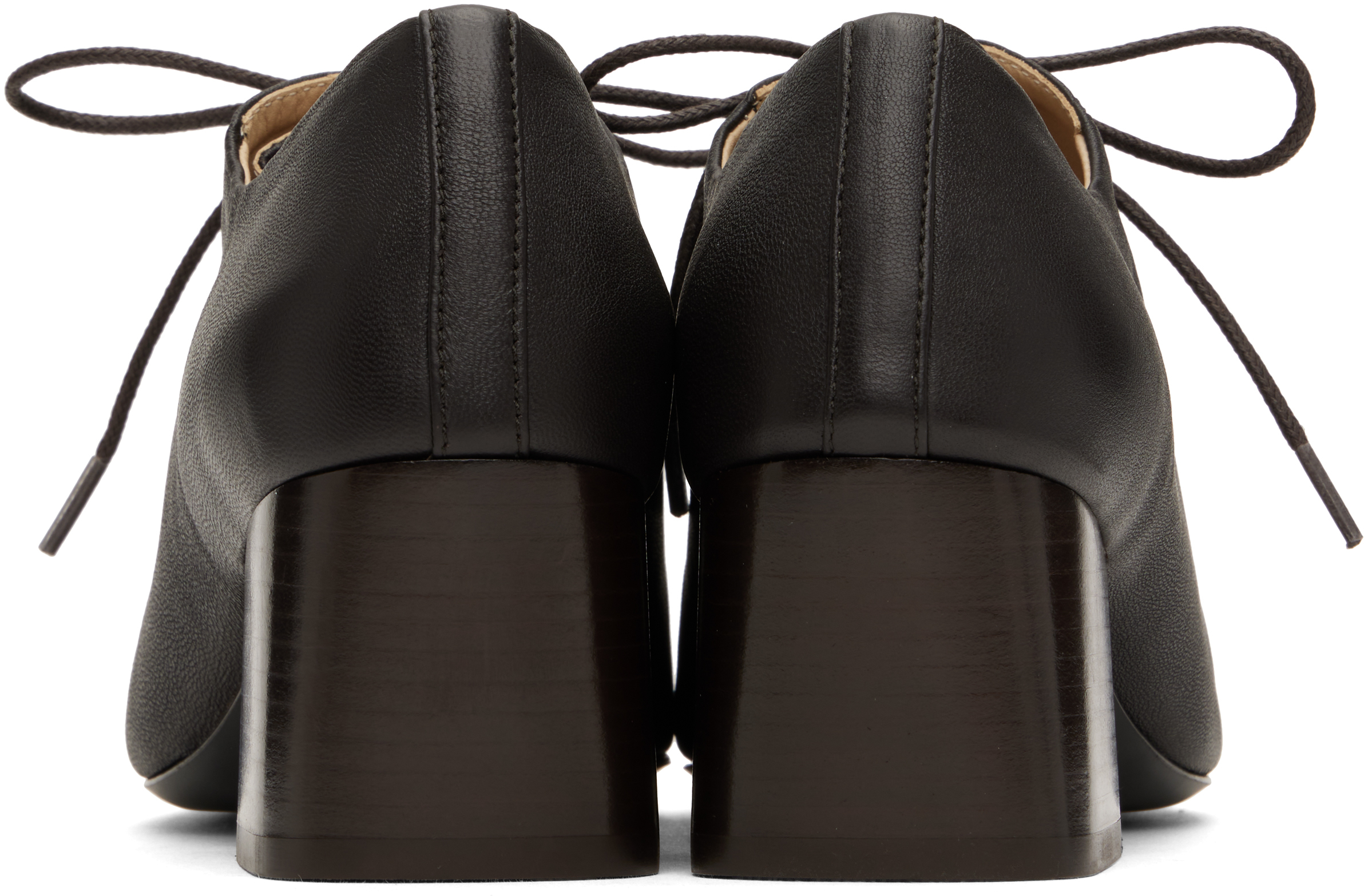 Lemaire Brown Souris Classic Heels In Br490 Dark Chocolate