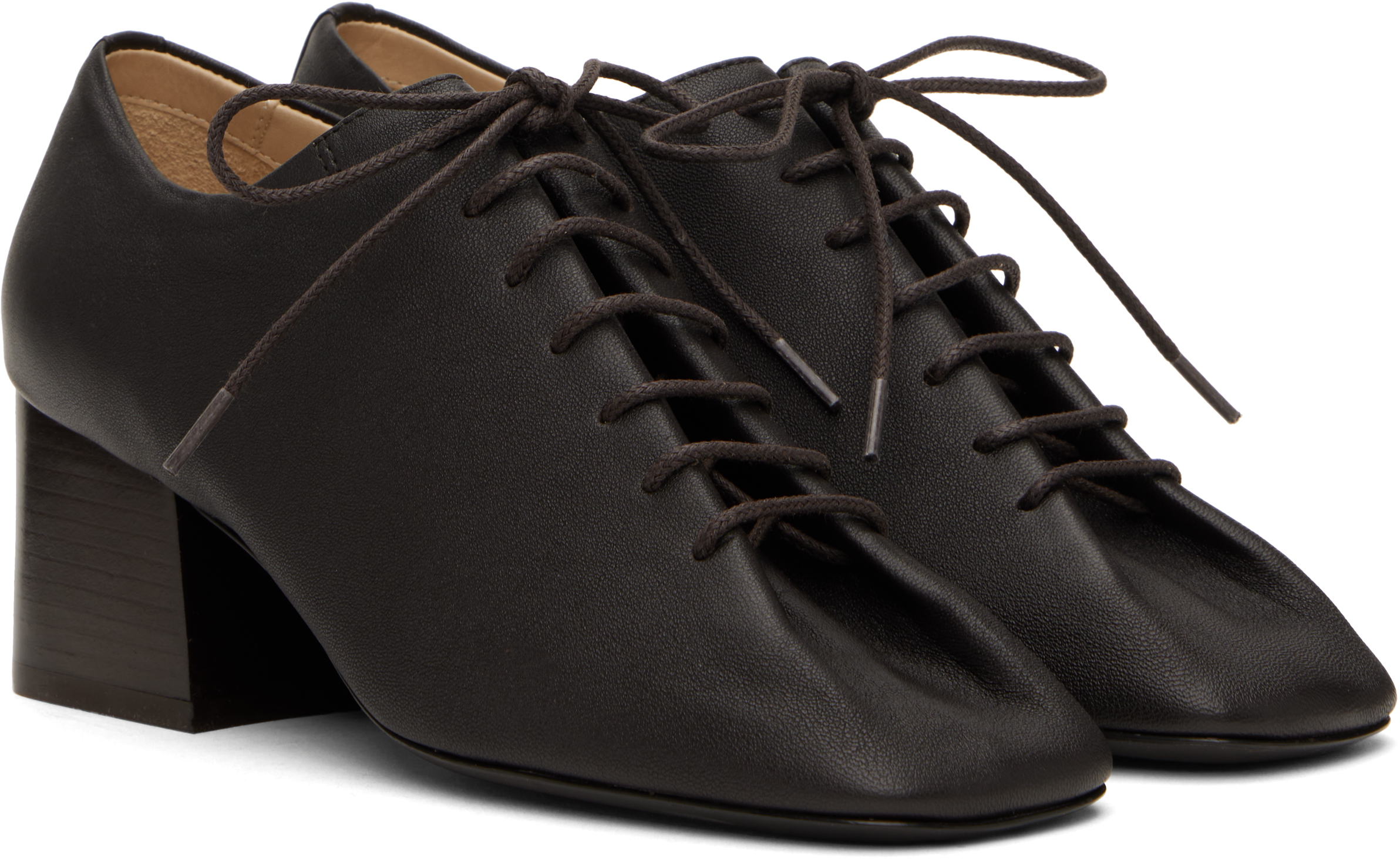 Lemaire Brown Souris Classic Heels In Br490 Dark Chocolate