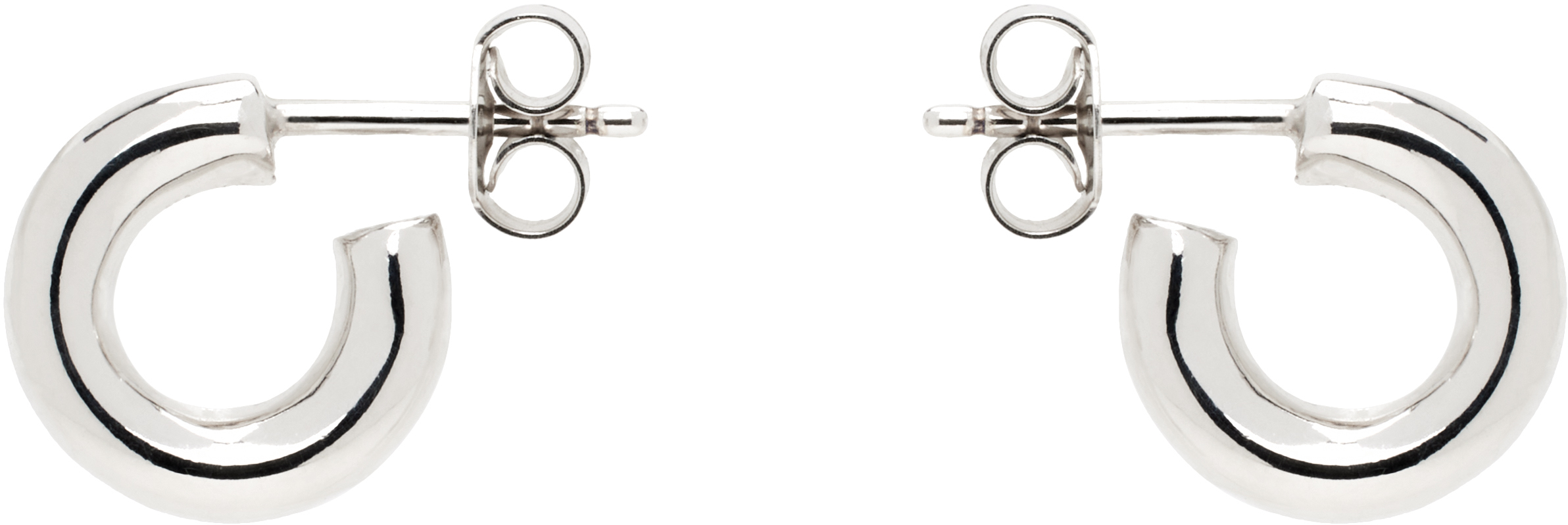 LEMAIRE: シルバー Classic Hoops XS ピアス | SSENSE 日本