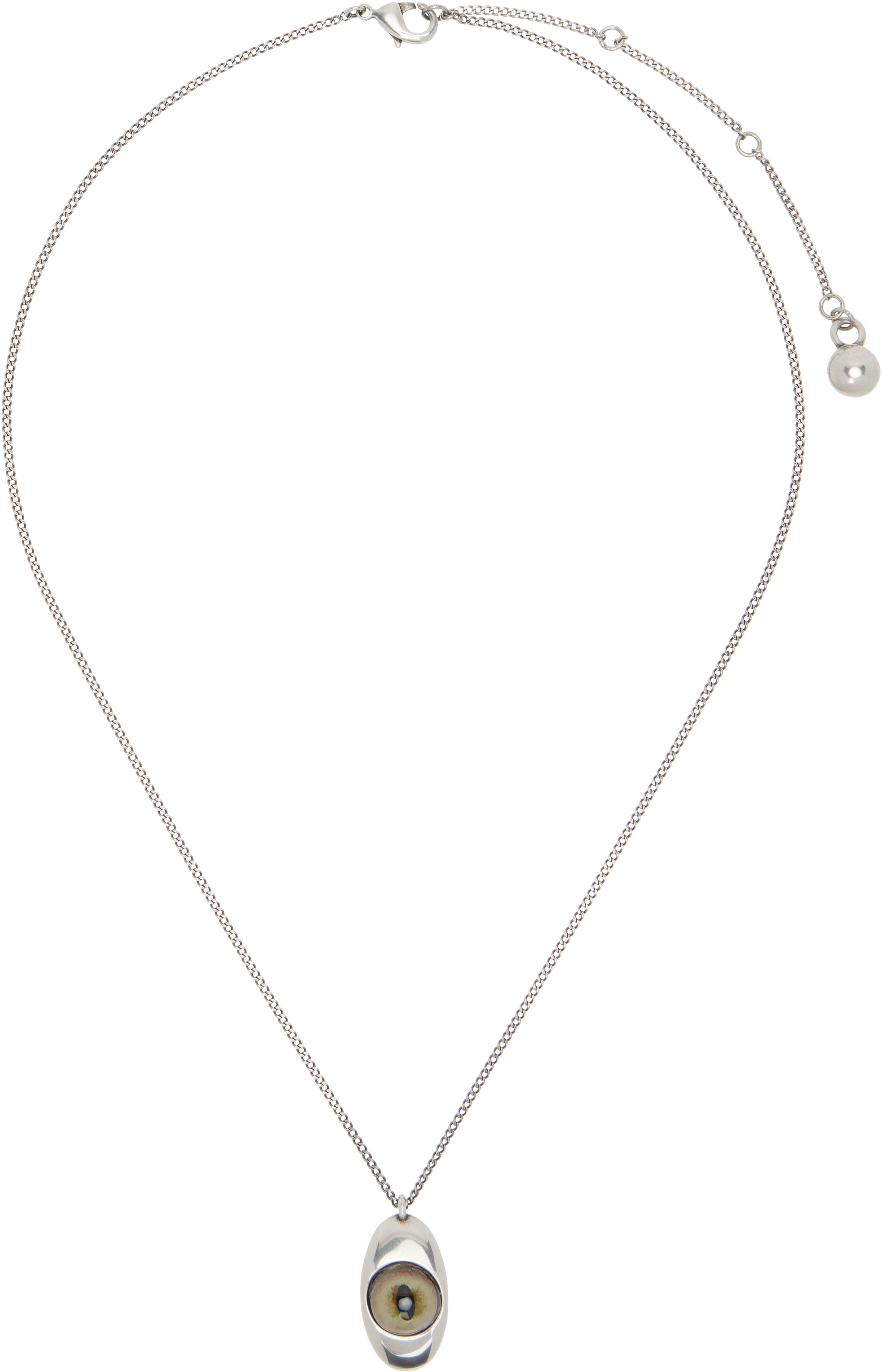 Lemaire Silver Cat Eye Pendant Necklace