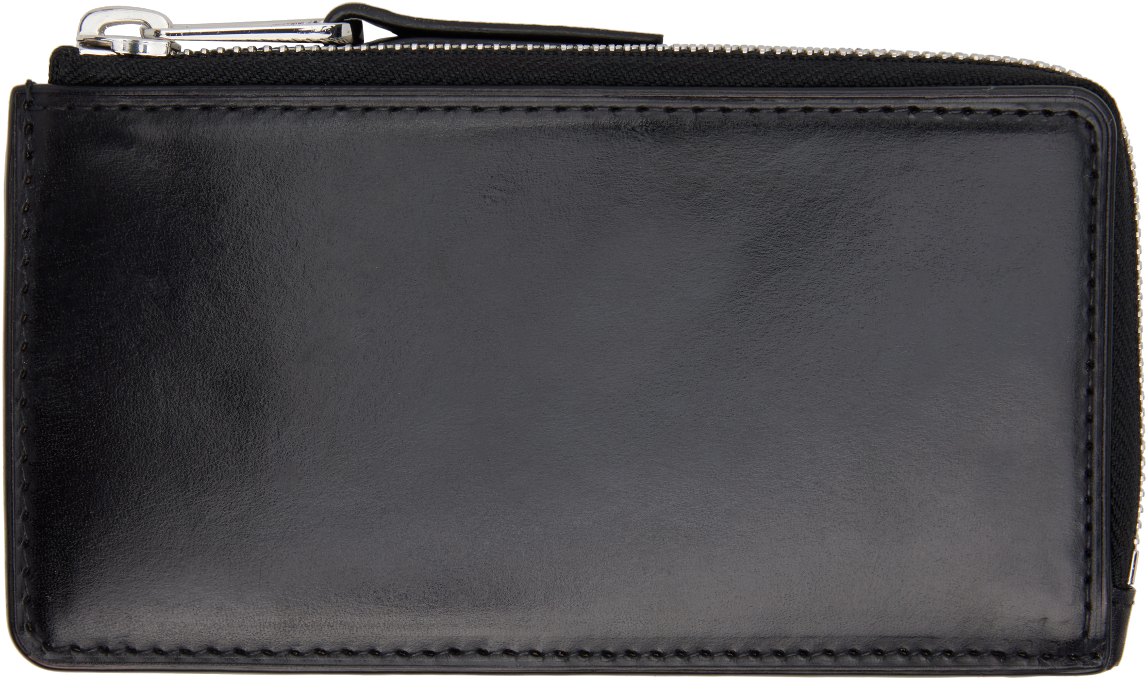 LEMAIRE: Black Patina Zip Coin Card Holder | SSENSE