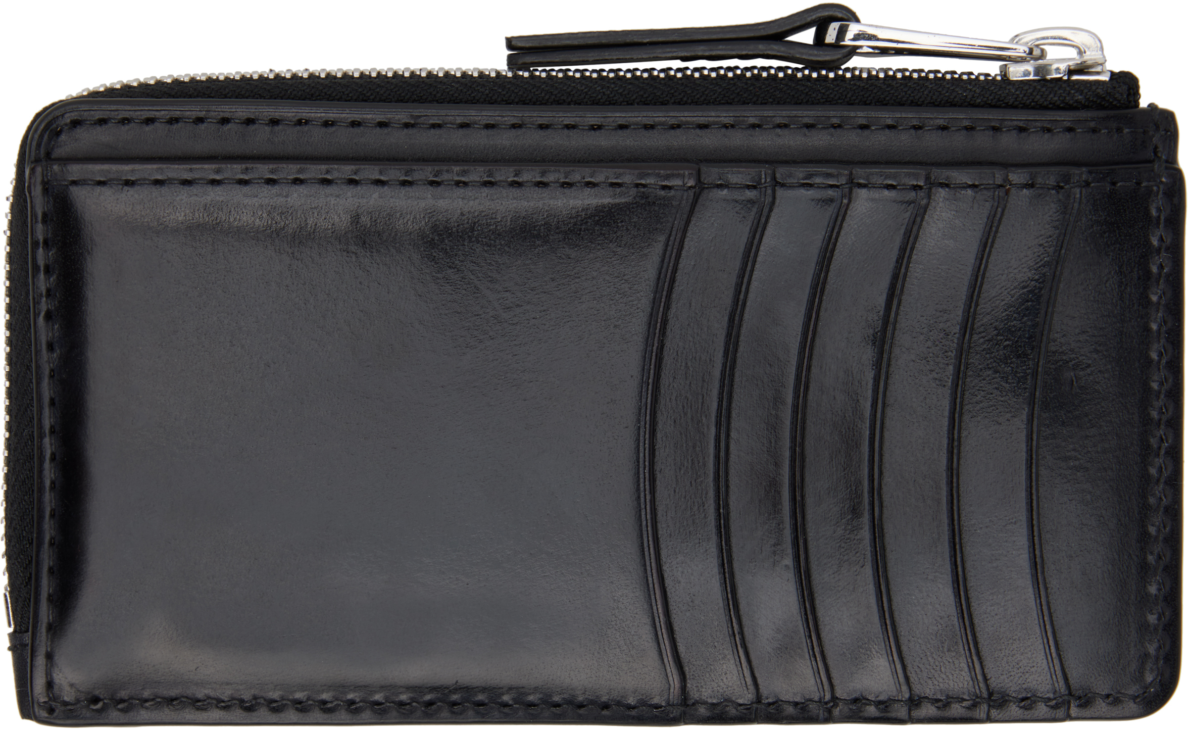 Lemaire Black Patina Zip Coin Card Holder