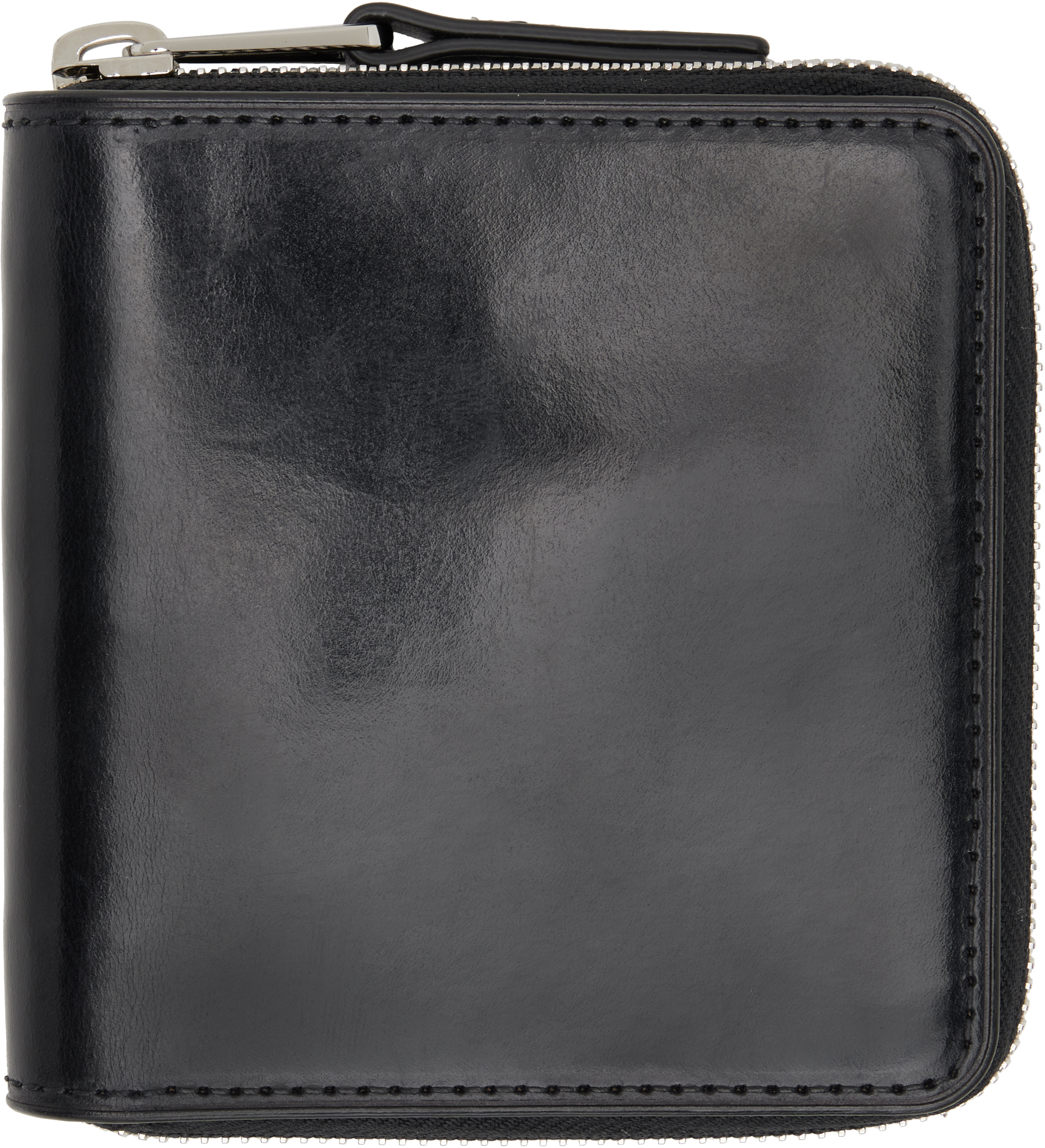 Lemaire Black Patina Zip Compact Bi Fold Wallet In Bk999 Black