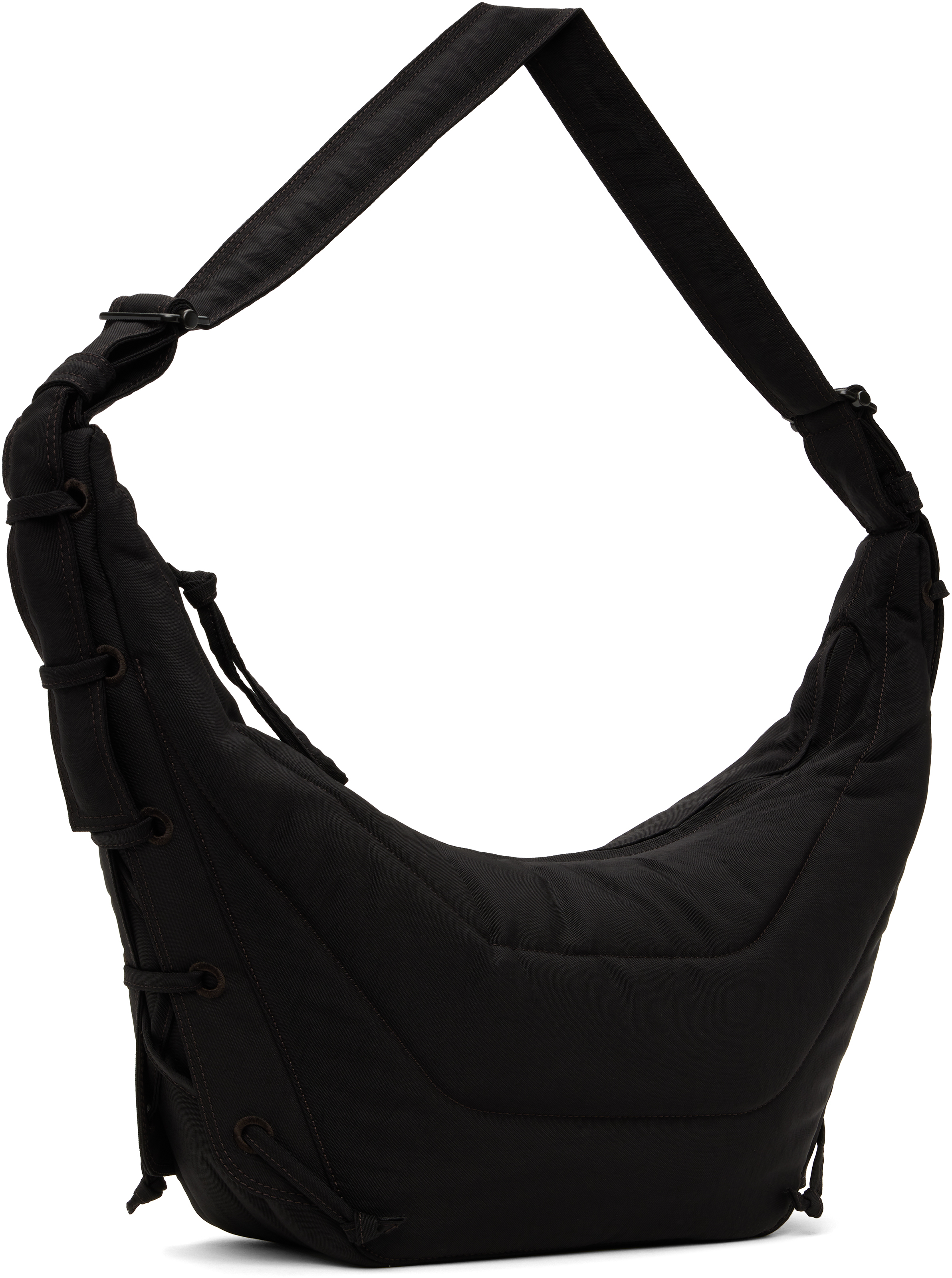 Lemaire Brown Medium Soft Game Bag In Br490 Dark Chocolate