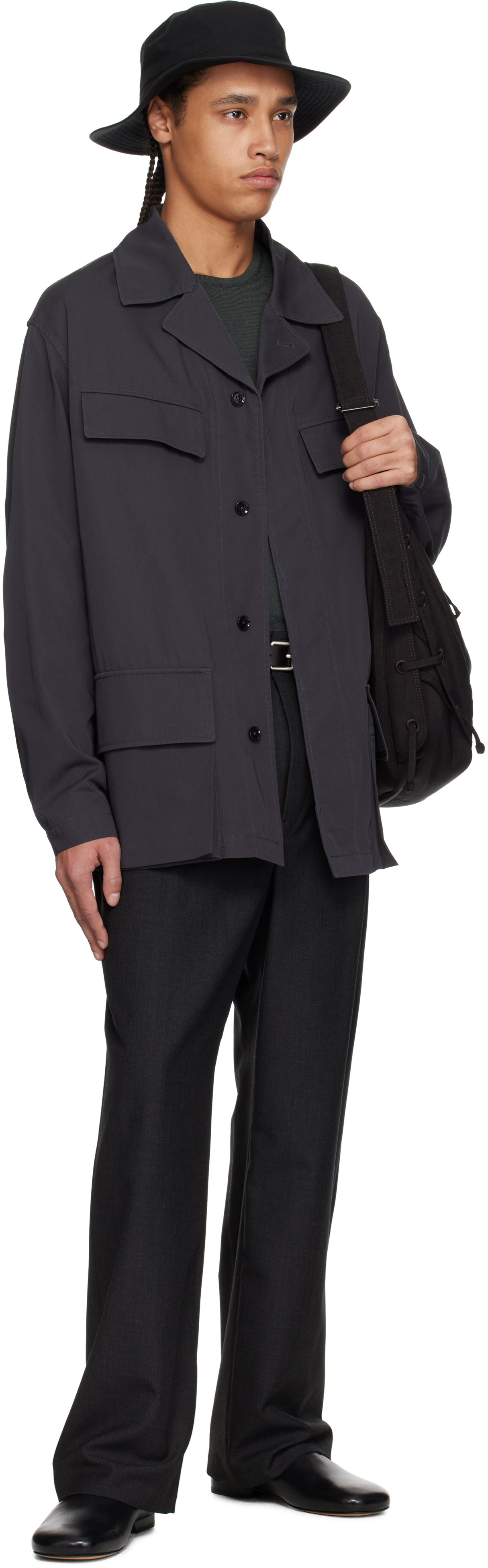 Lemaire Brown Medium Soft Game Bag In Br490 Dark Chocolate