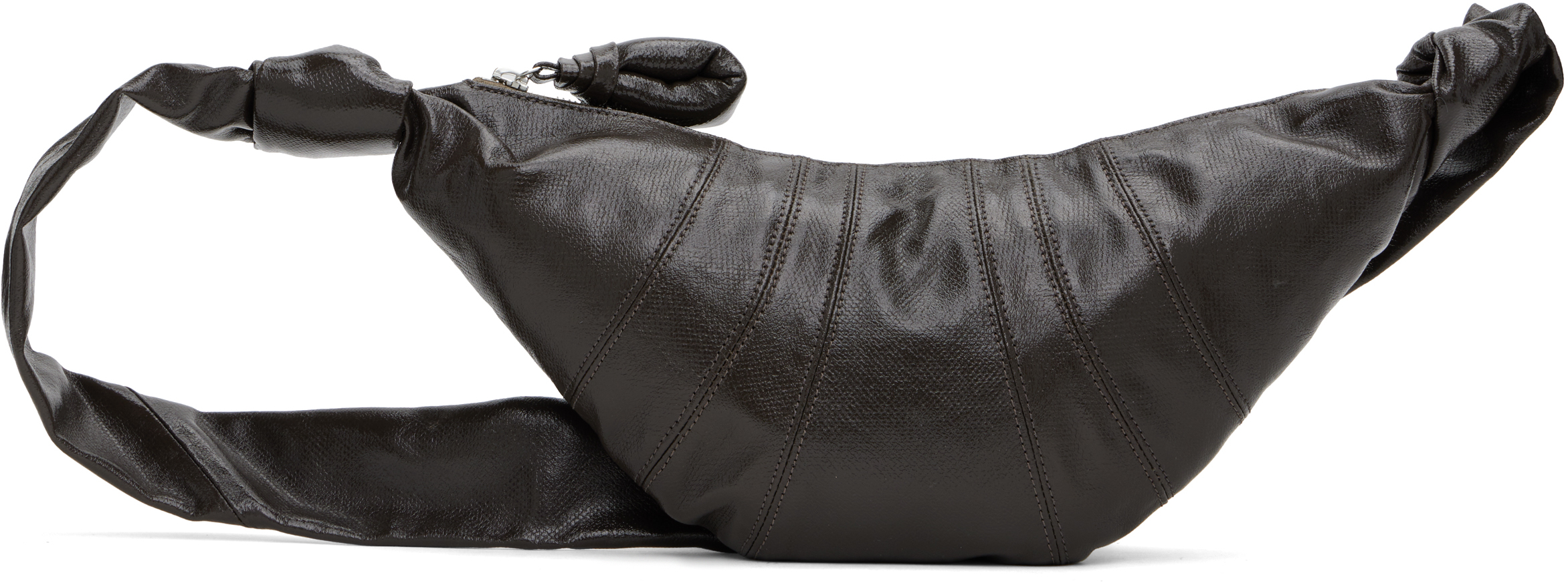 Lemaire Brown Medium Croissant Bag In Br501 Dark Tobacco