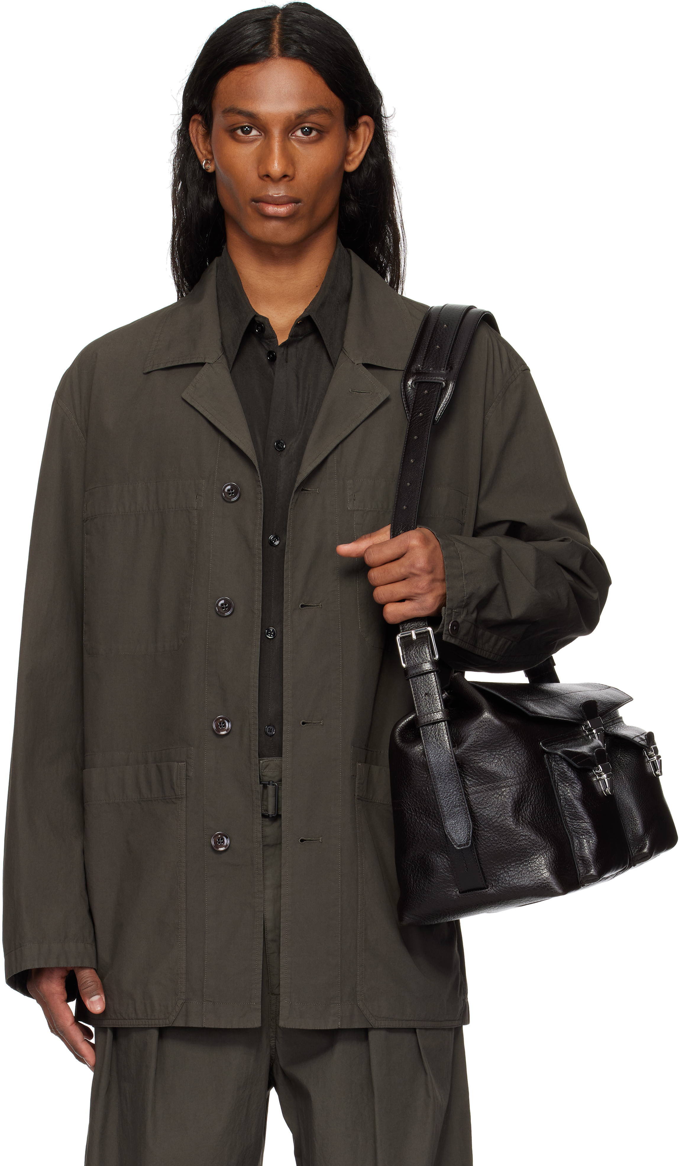 Brown Workwear Shirt Jacket