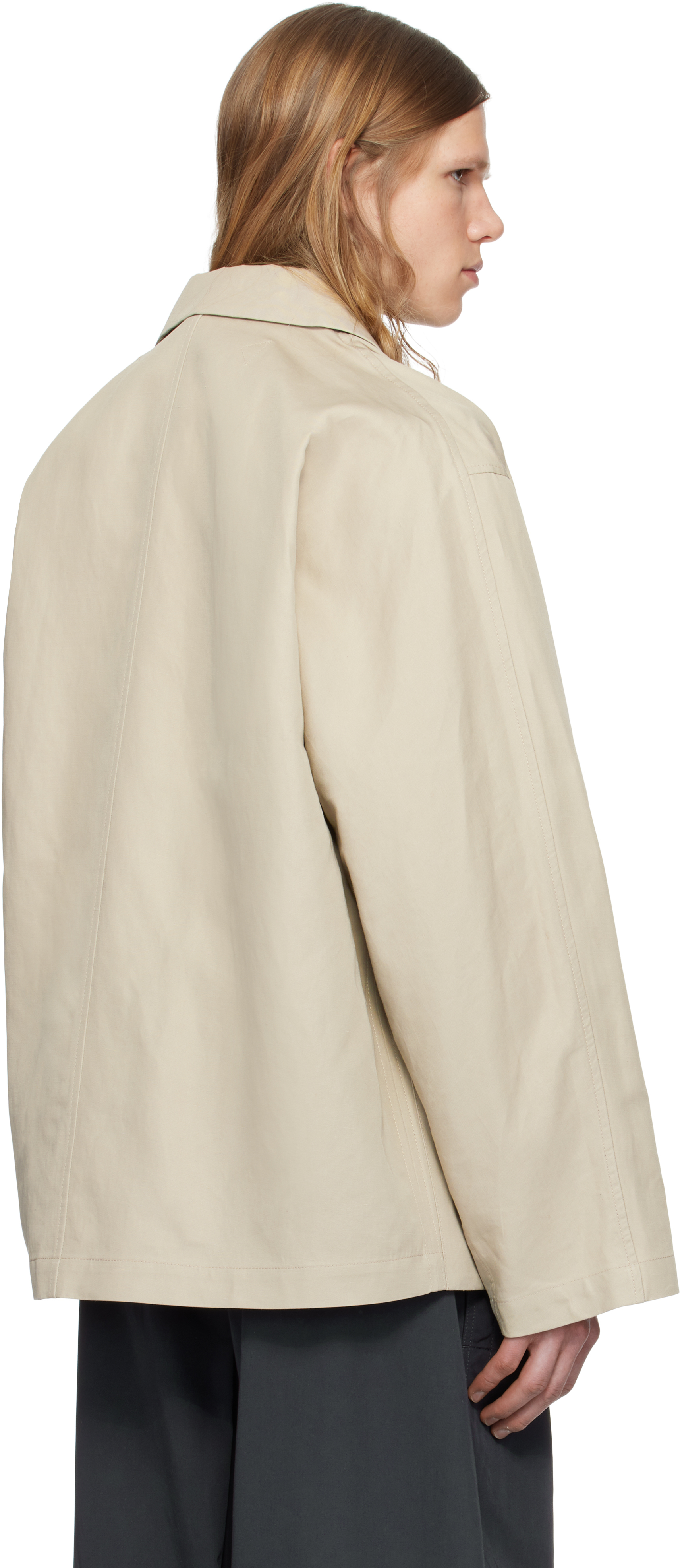 Lemaire Beige Boxy Sb Workwear Jacket In Bg200 Mastic