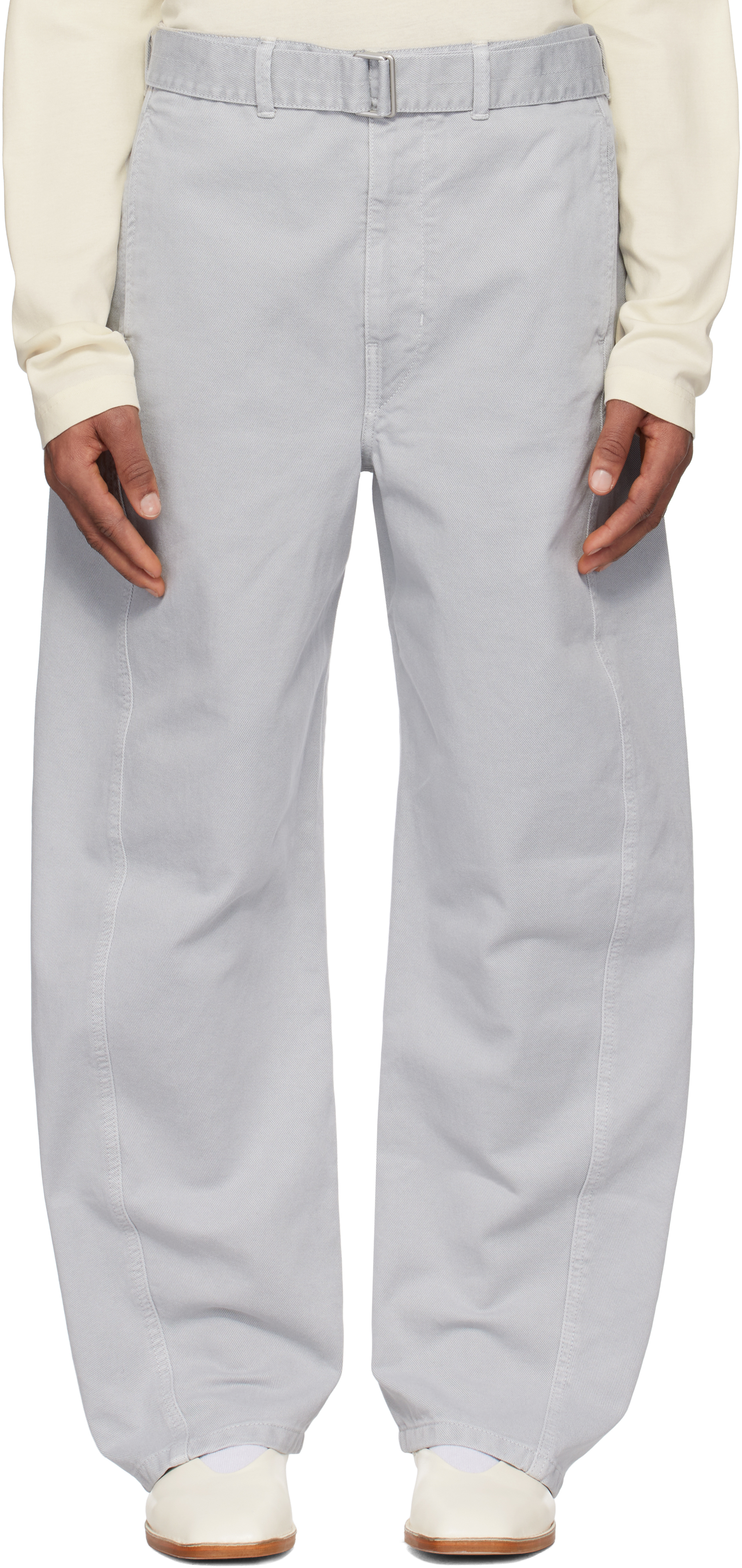 Lemaire Twisted jeans ツイスト ベルト ジーンズ グレー Gray Twisted Belted Jeans by LEMAIRE on Sale
